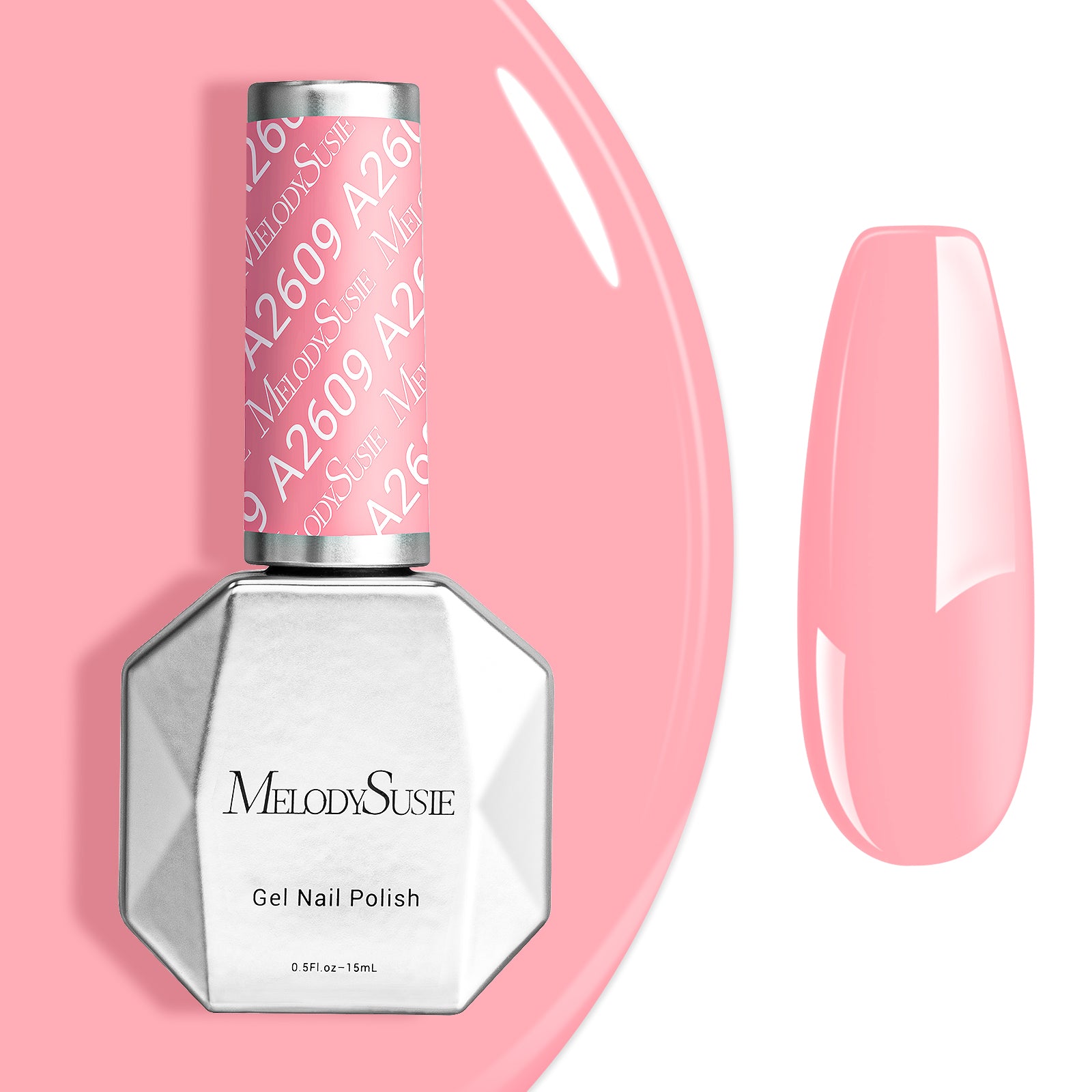 A2609 Light Baby Pink - TPO-Free Faster UV Curing Gel Nail Polish(15ml)