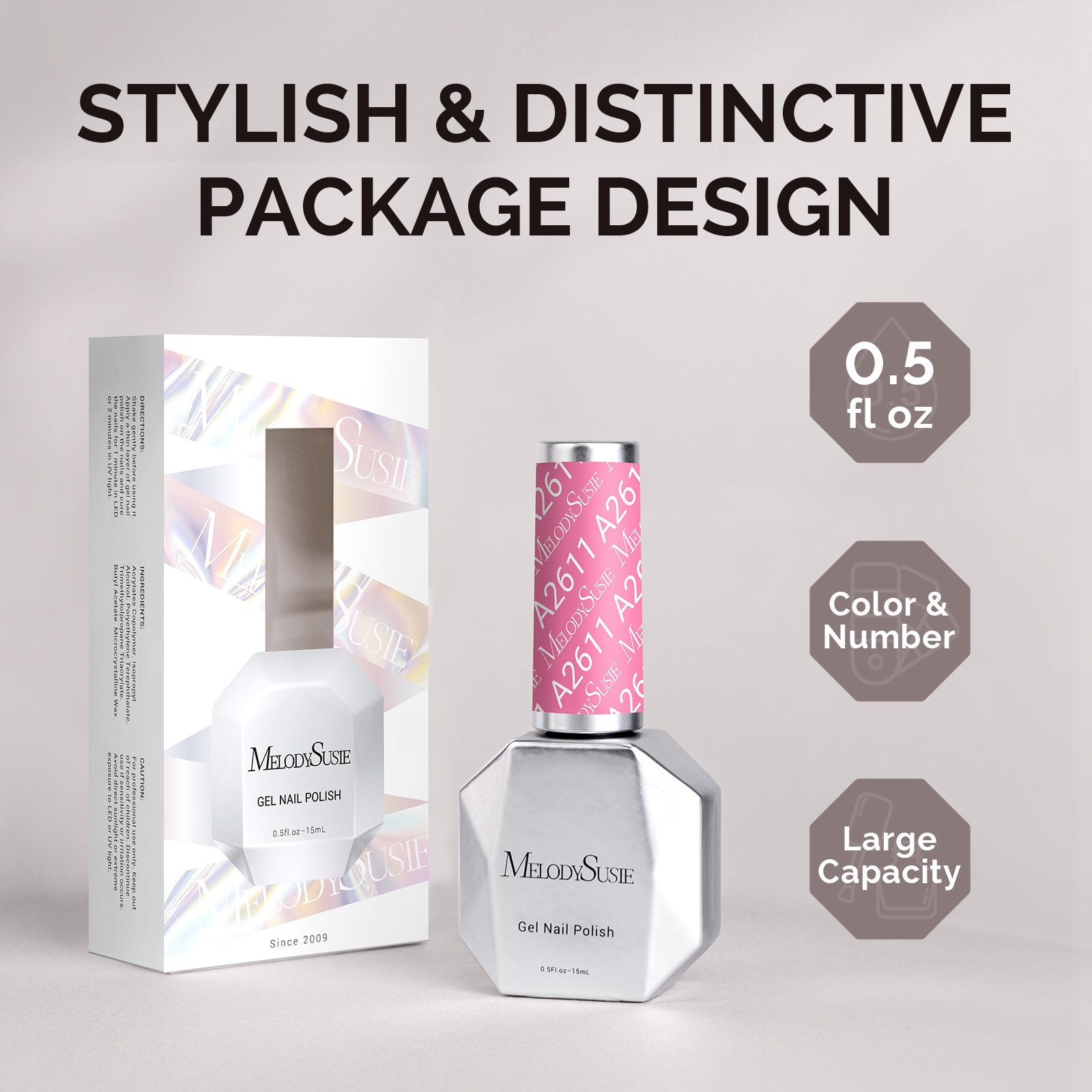 A2611 Tropical Rose - TPO-Free Faster UV Curing Gel Nail Polish(15ml) - 图片6