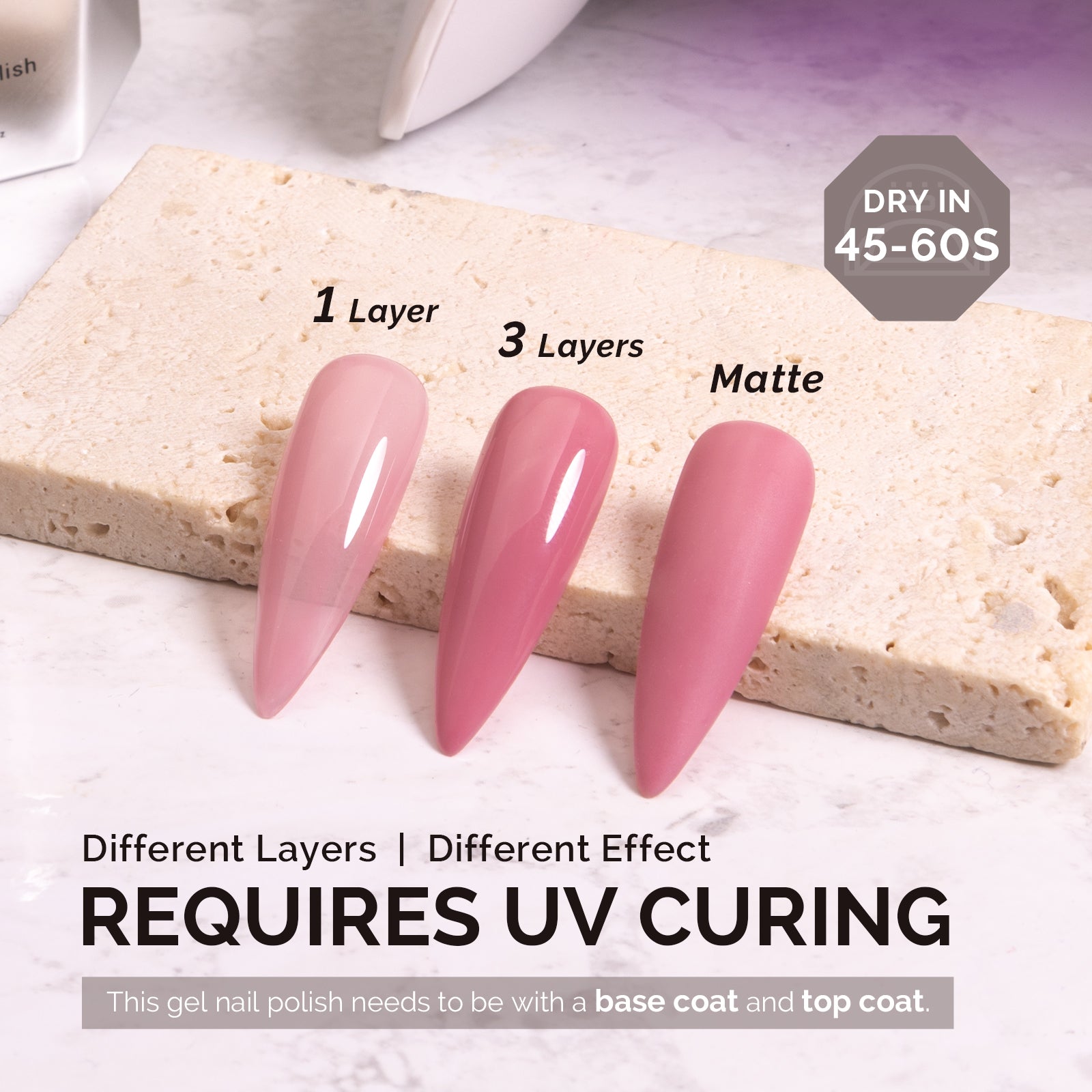 A2612 Jelly Pink - TPO-Free Faster UV Curing Gel Nail Polish(15ml) - 图片3