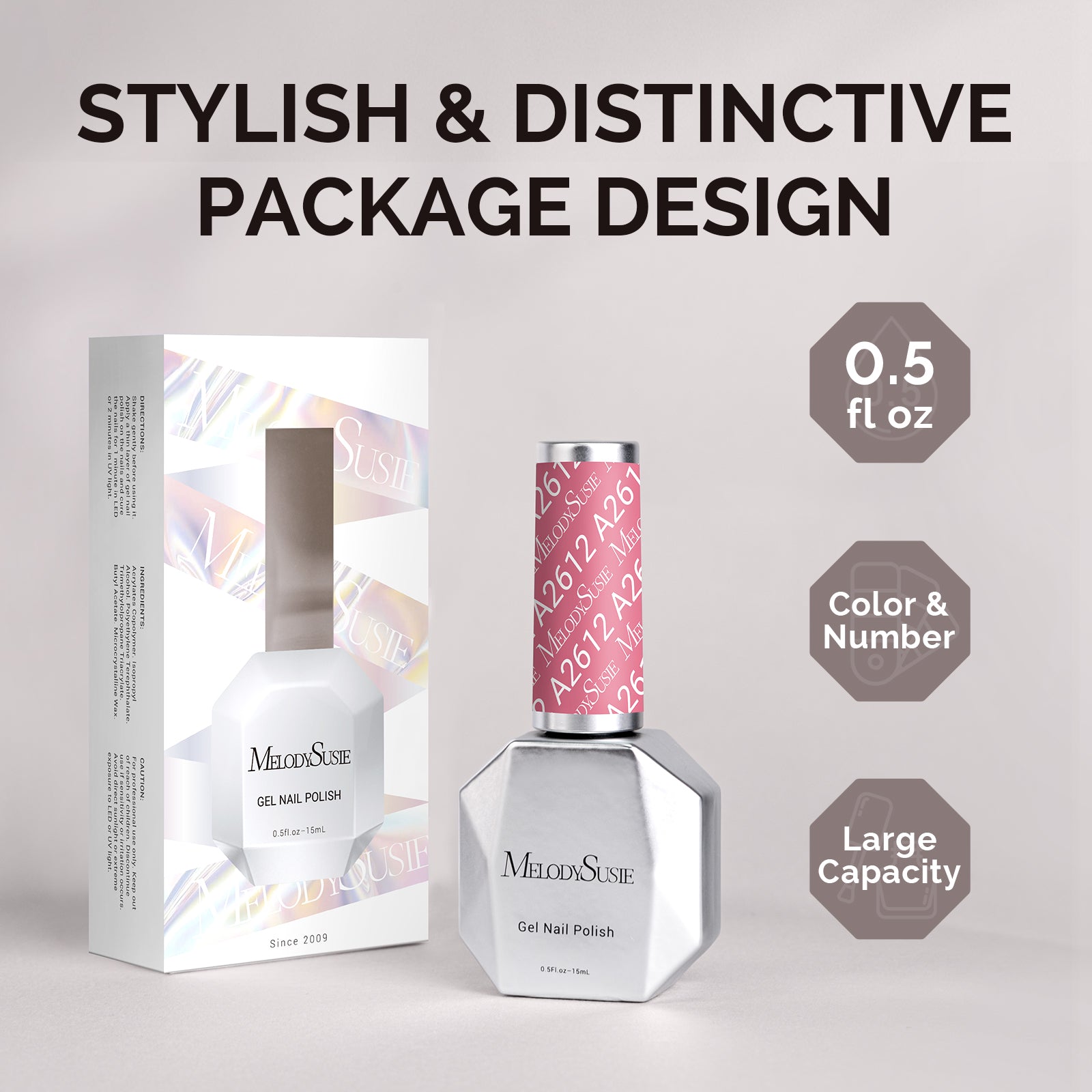 A2612 Jelly Pink - TPO-Free Faster UV Curing Gel Nail Polish(15ml) - 图片6