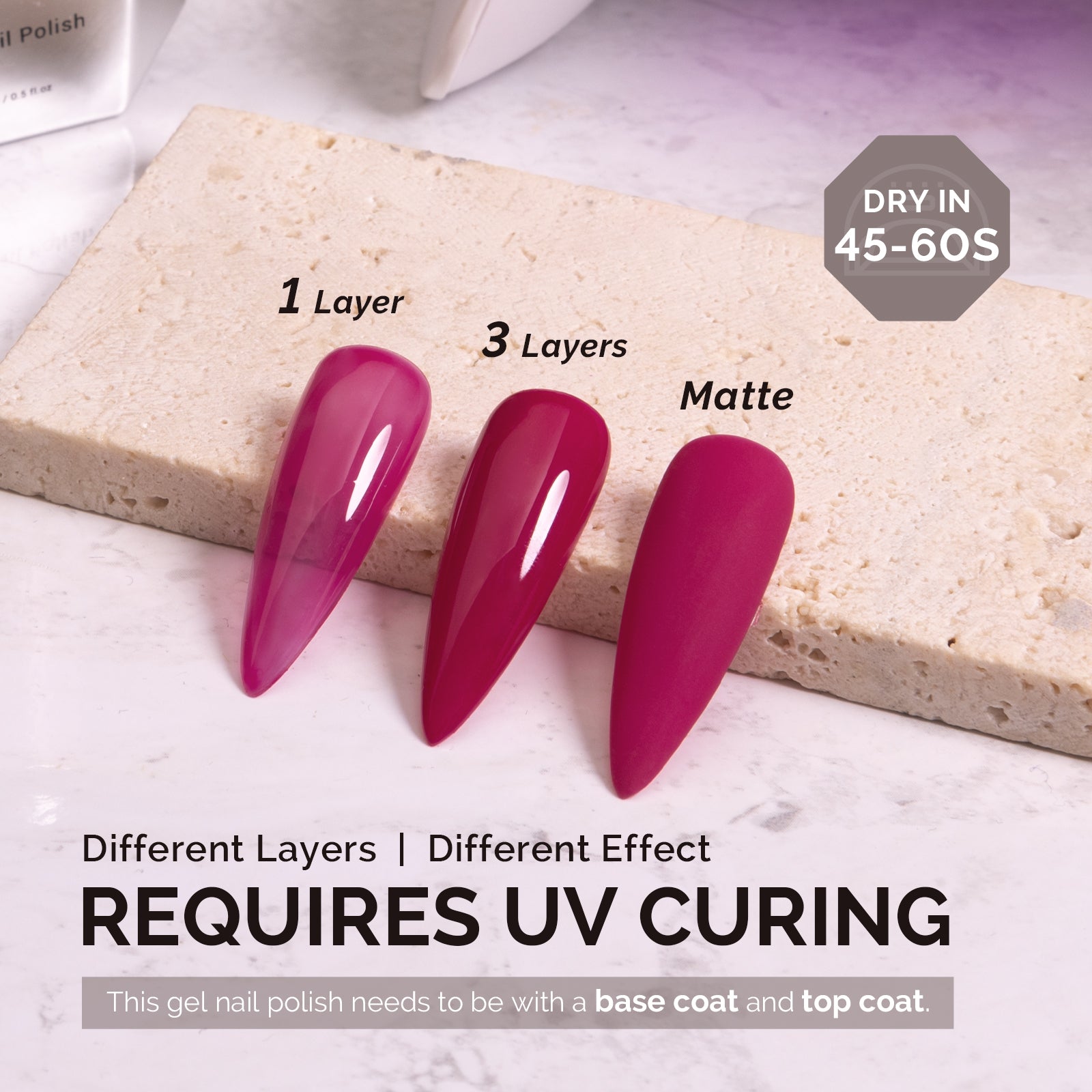 A2701 Confetti Glow Pink - TPO-Free Faster UV Curing Gel Nail Polish(15ml) - 图片3