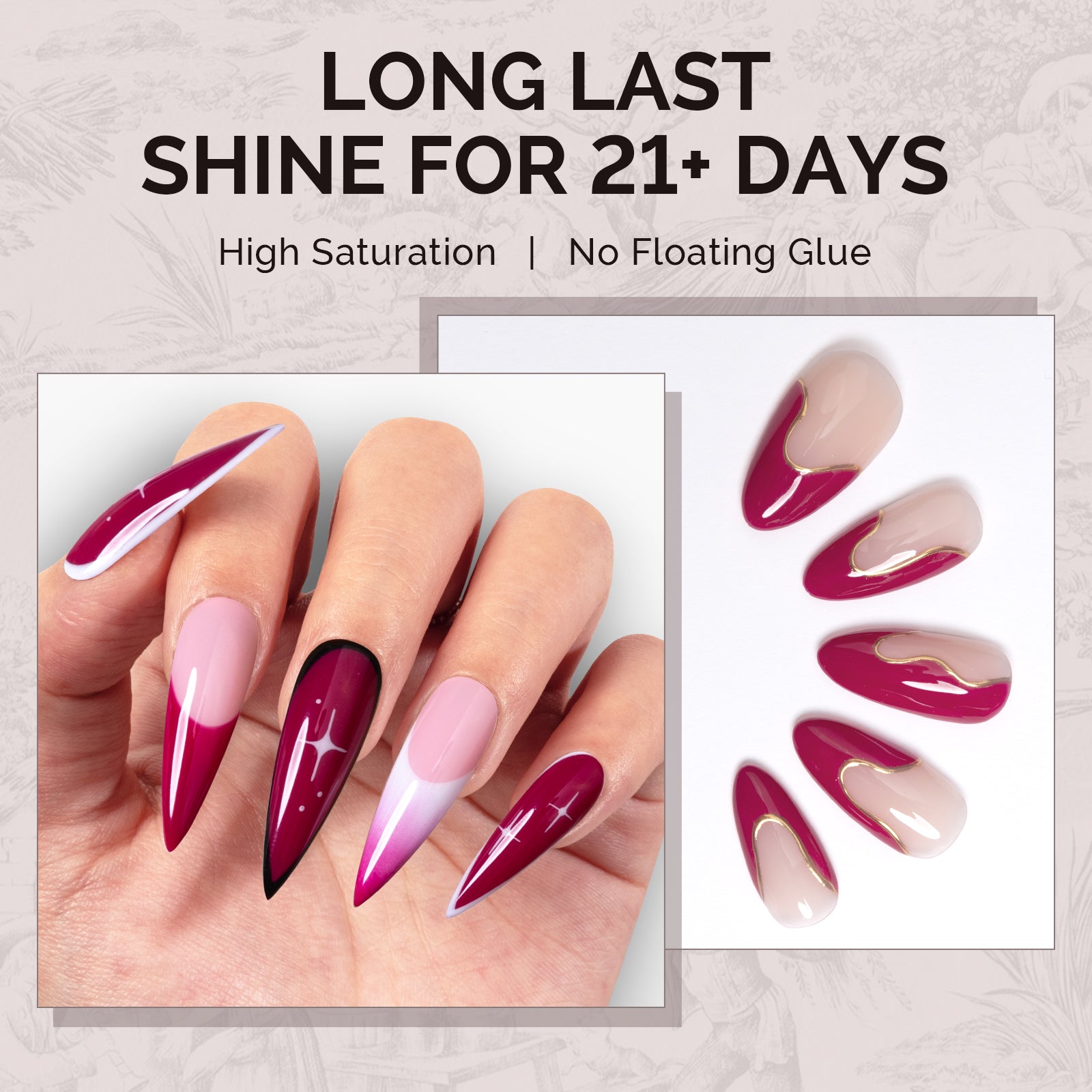 A2701 Confetti Glow Pink - TPO-Free Faster UV Curing Gel Nail Polish(15ml) - 图片4