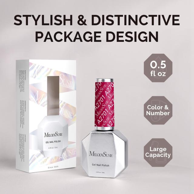 A2701 Confetti Glow Pink - TPO-Free Faster UV Curing Gel Nail Polish(15ml)