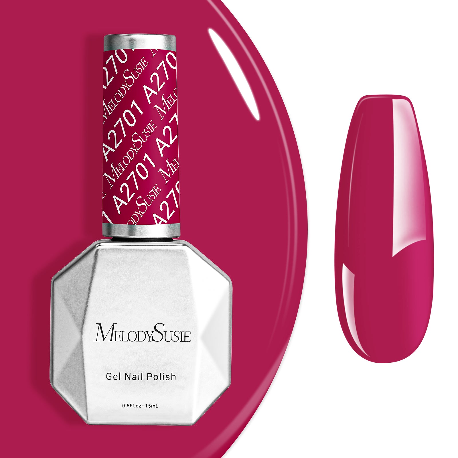 A2701 Confetti Glow Pink - TPO-Free Faster UV Curing Gel Nail Polish(15ml)