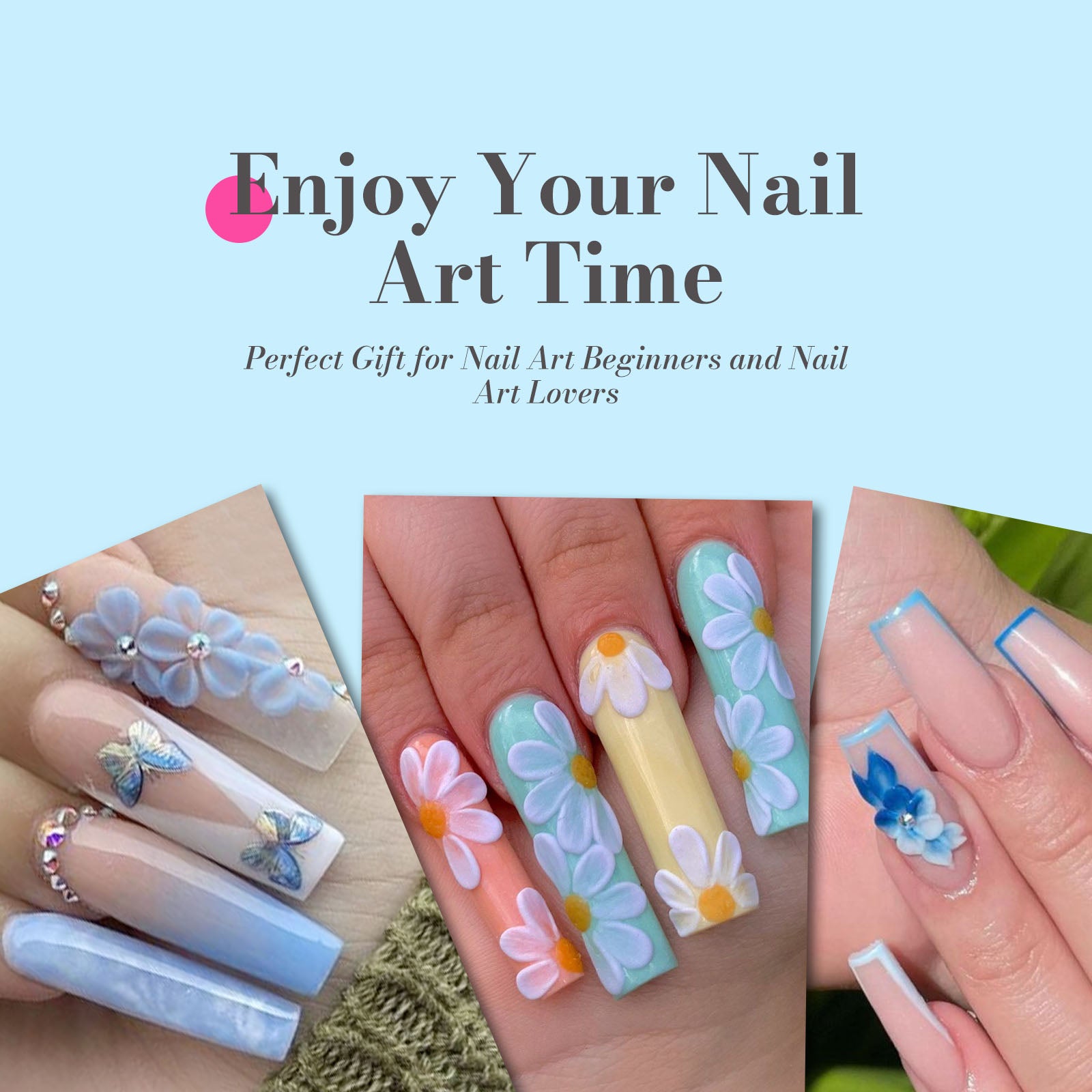 Acrylic Nail Brush Set (3Pcs) - Blue - 图片5