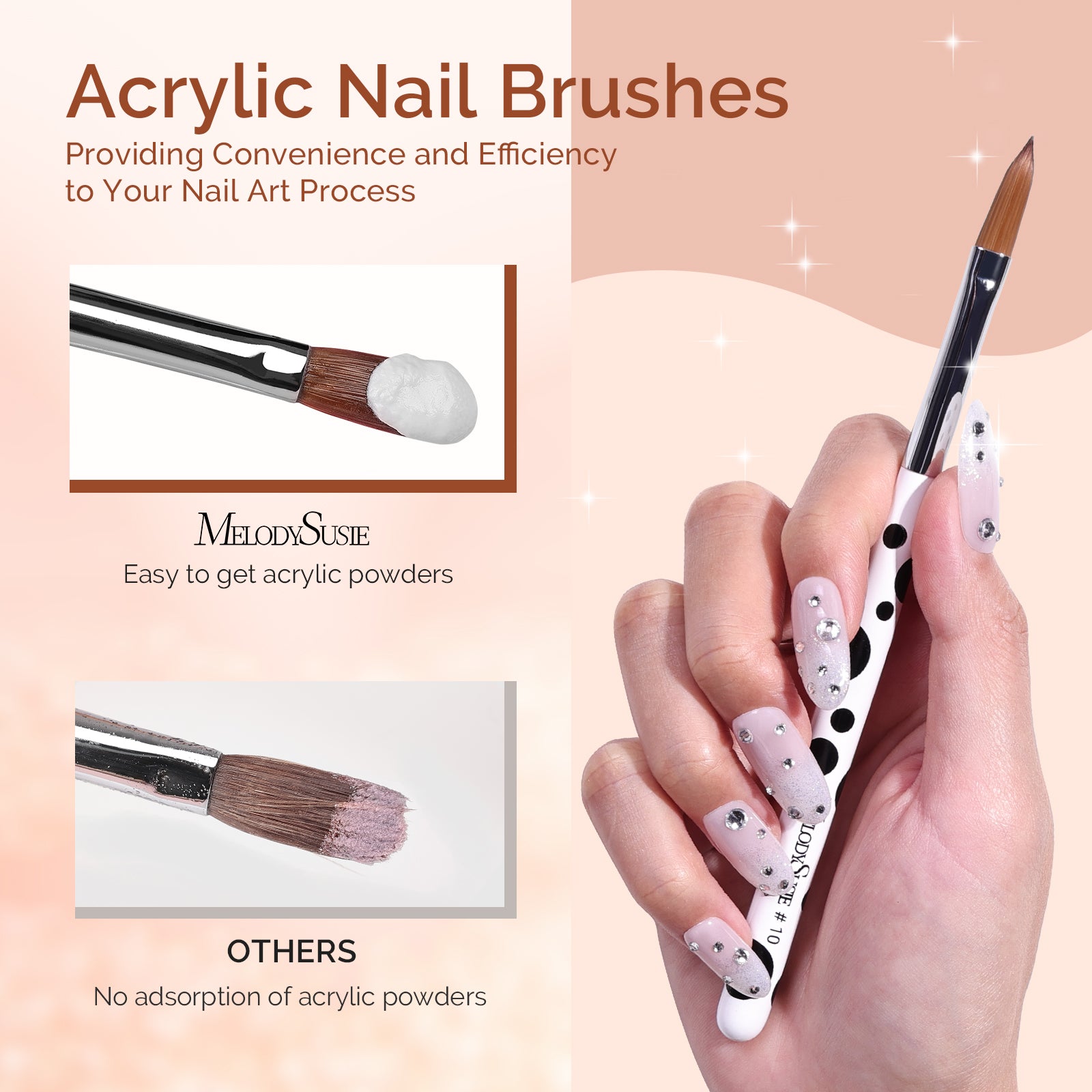 Acrylic Nail Brush Set 3Pcs - White - 图片3