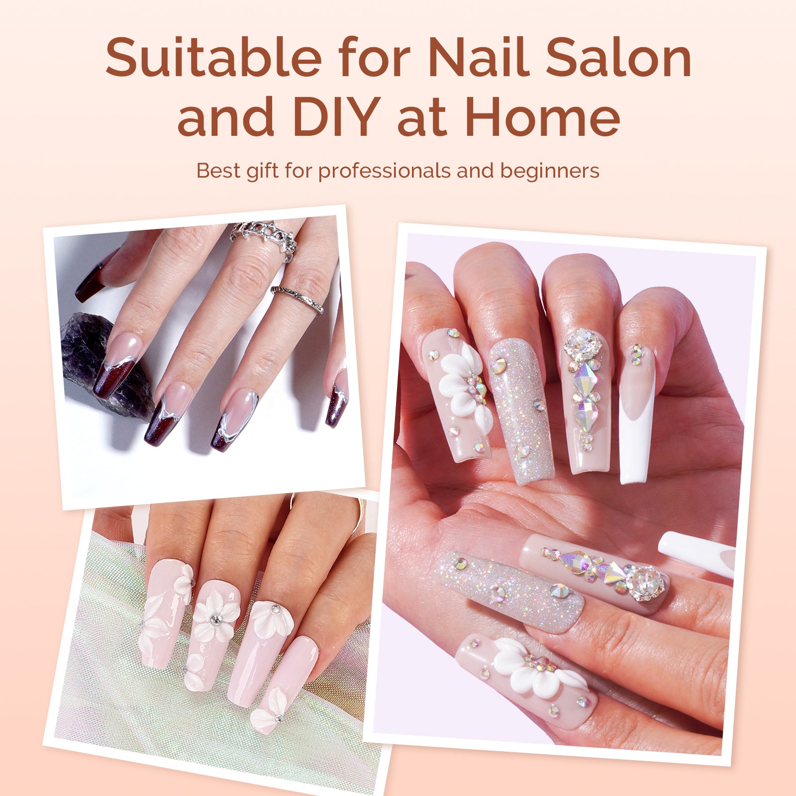 Acrylic Nail Brush Set 3Pcs - White - 图片6