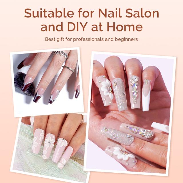 Acrylic Nail Brush Set 3Pcs - White