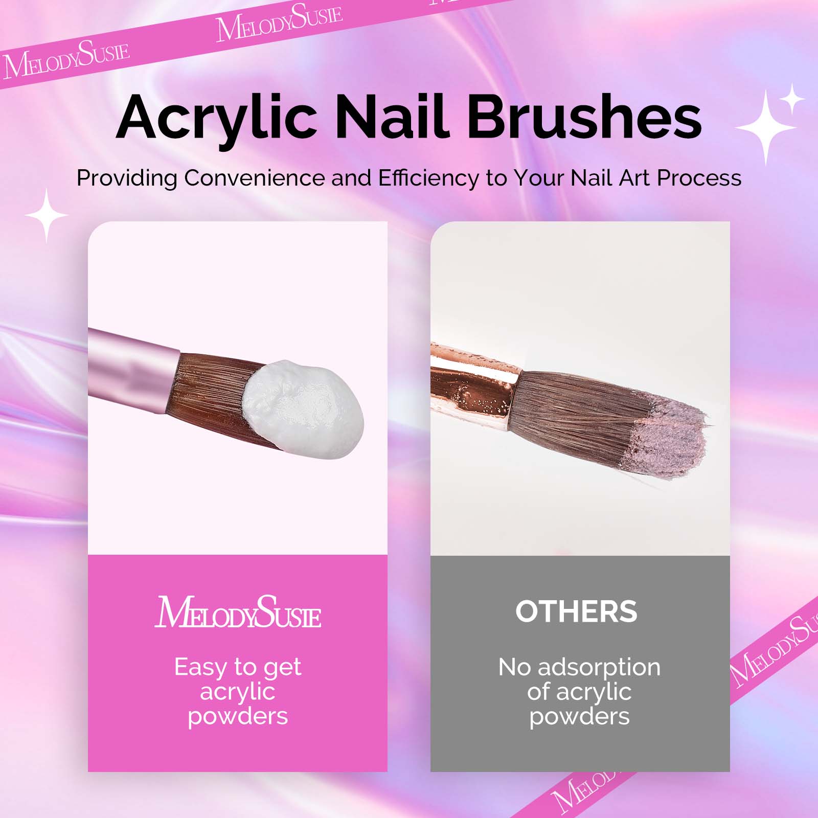 Acrylic Nail Brush Set (4Pcs) - Rose Gold - 图片3