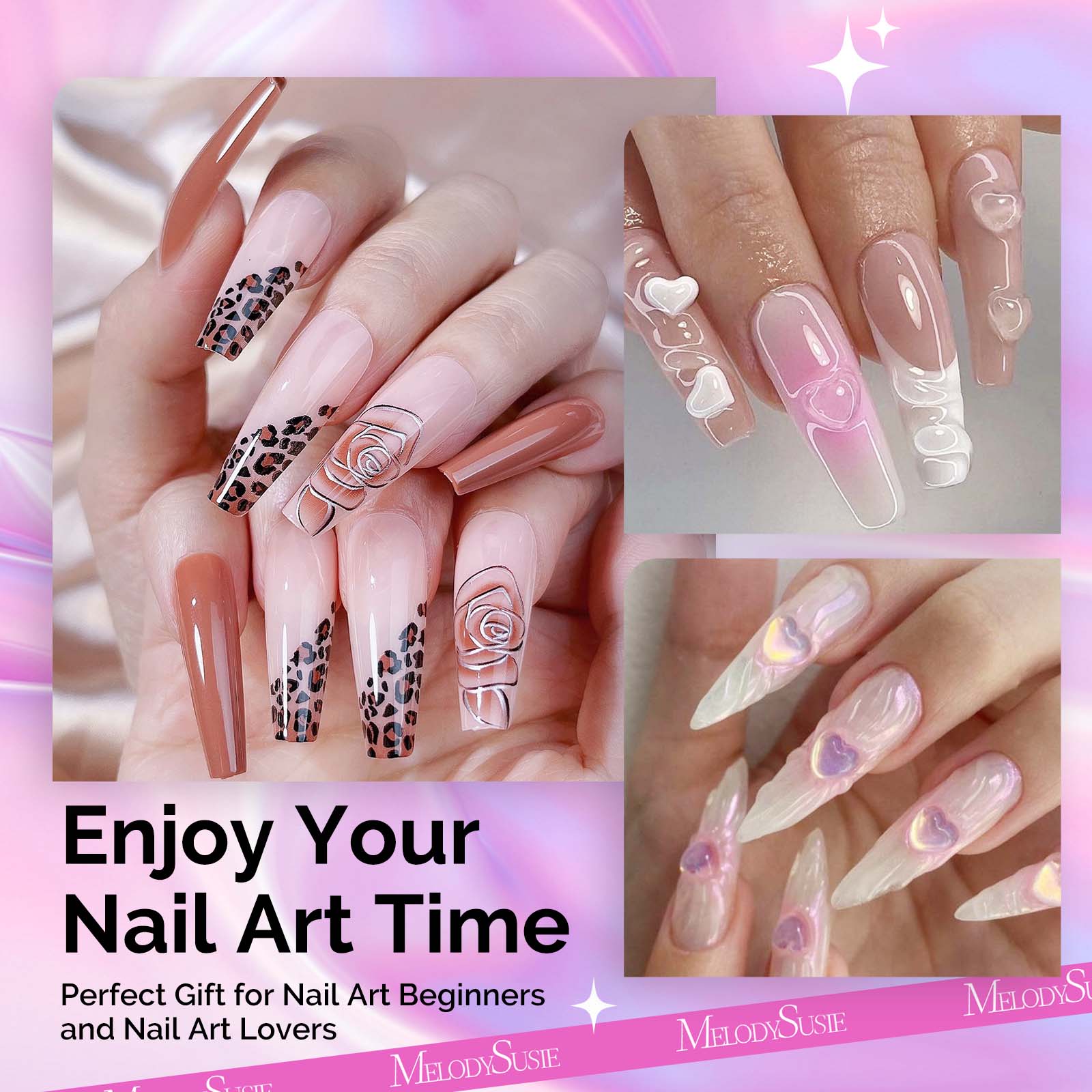 Acrylic Nail Brush Set (4Pcs) - Rose Gold - 图片6