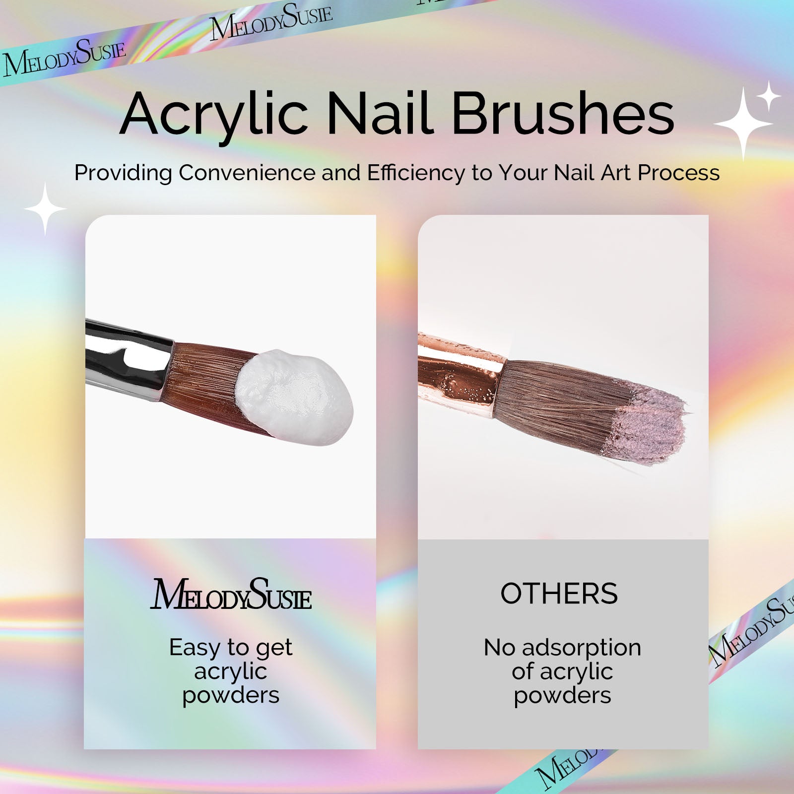 Acrylic Nail Brush Set (4Pcs) - Silver Color - 图片3