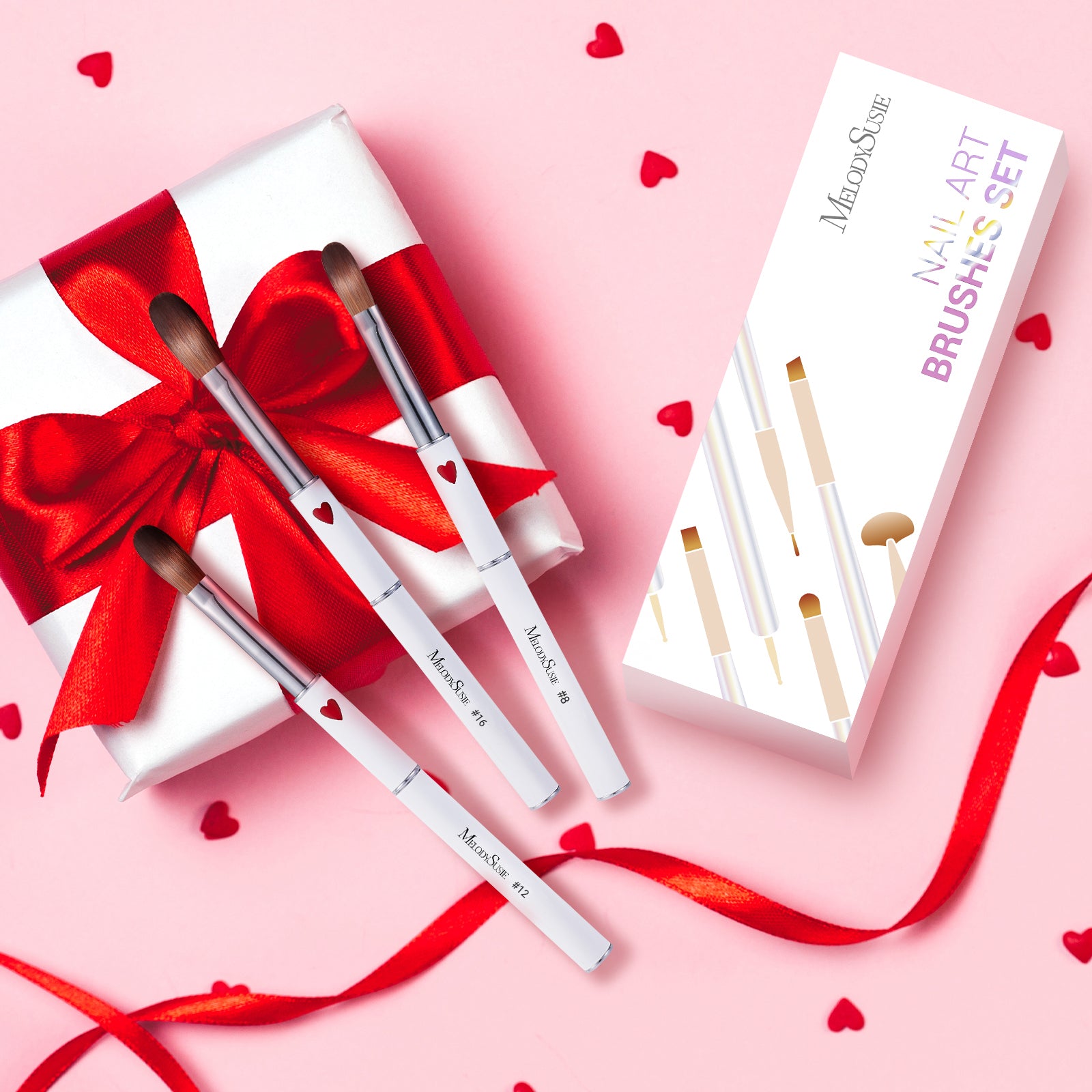 Acrylic Nail Brush Set (4Pcs) - White - 图片7