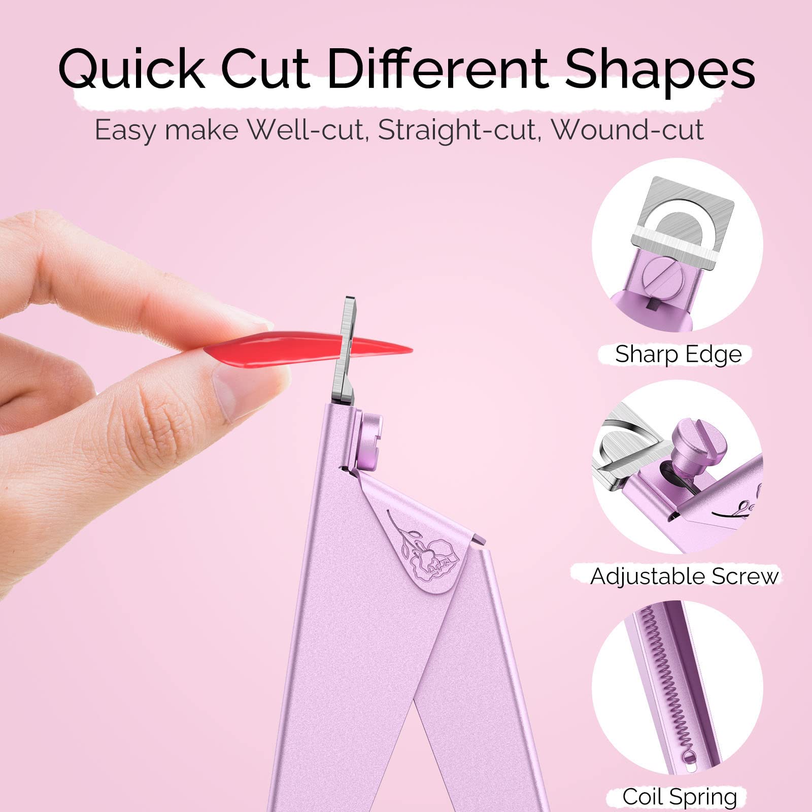 Acrylic Nail Clipper 4 in 1 Kit Pink - 图片4