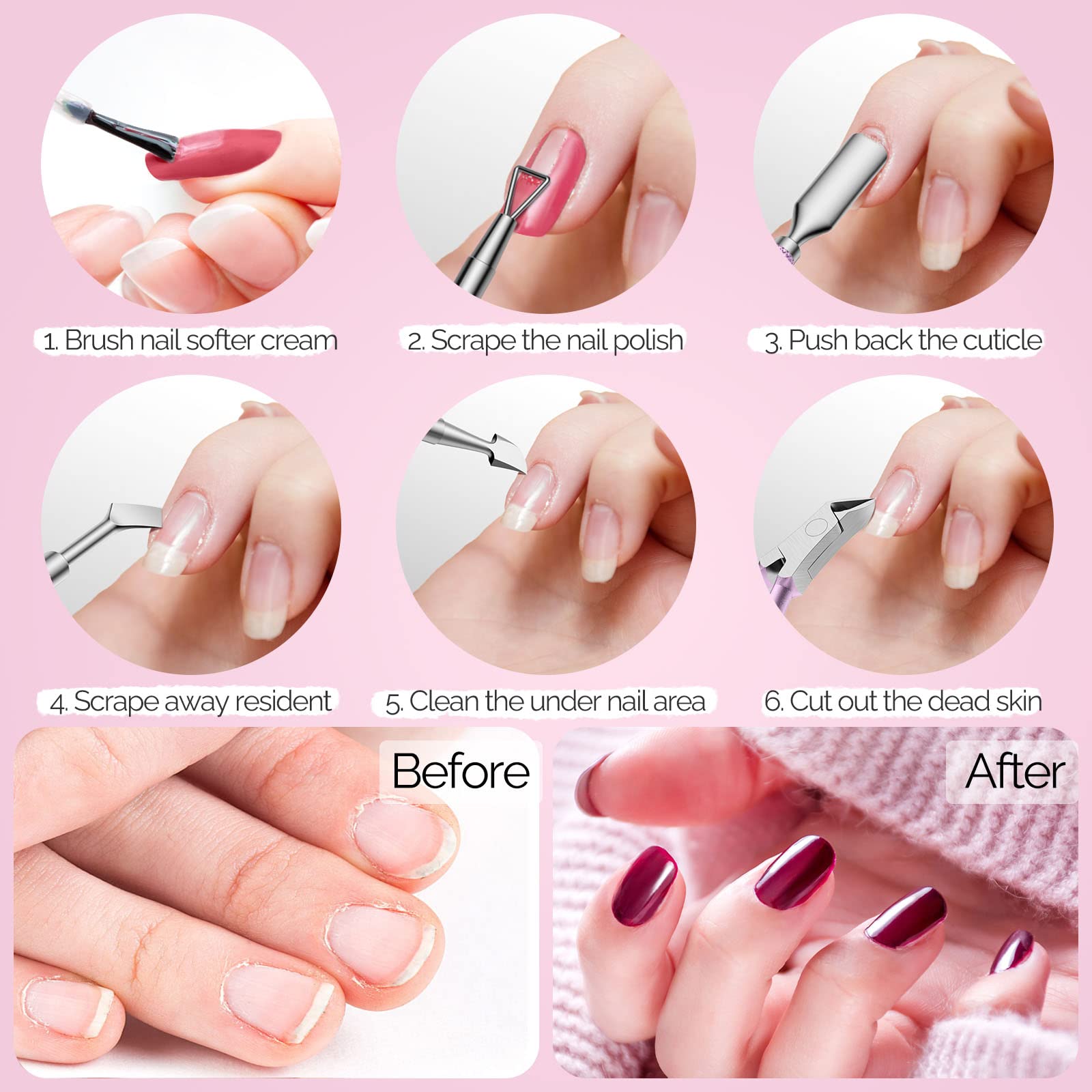 Acrylic Nail Clipper 4 in 1 Kit Pink - 图片8