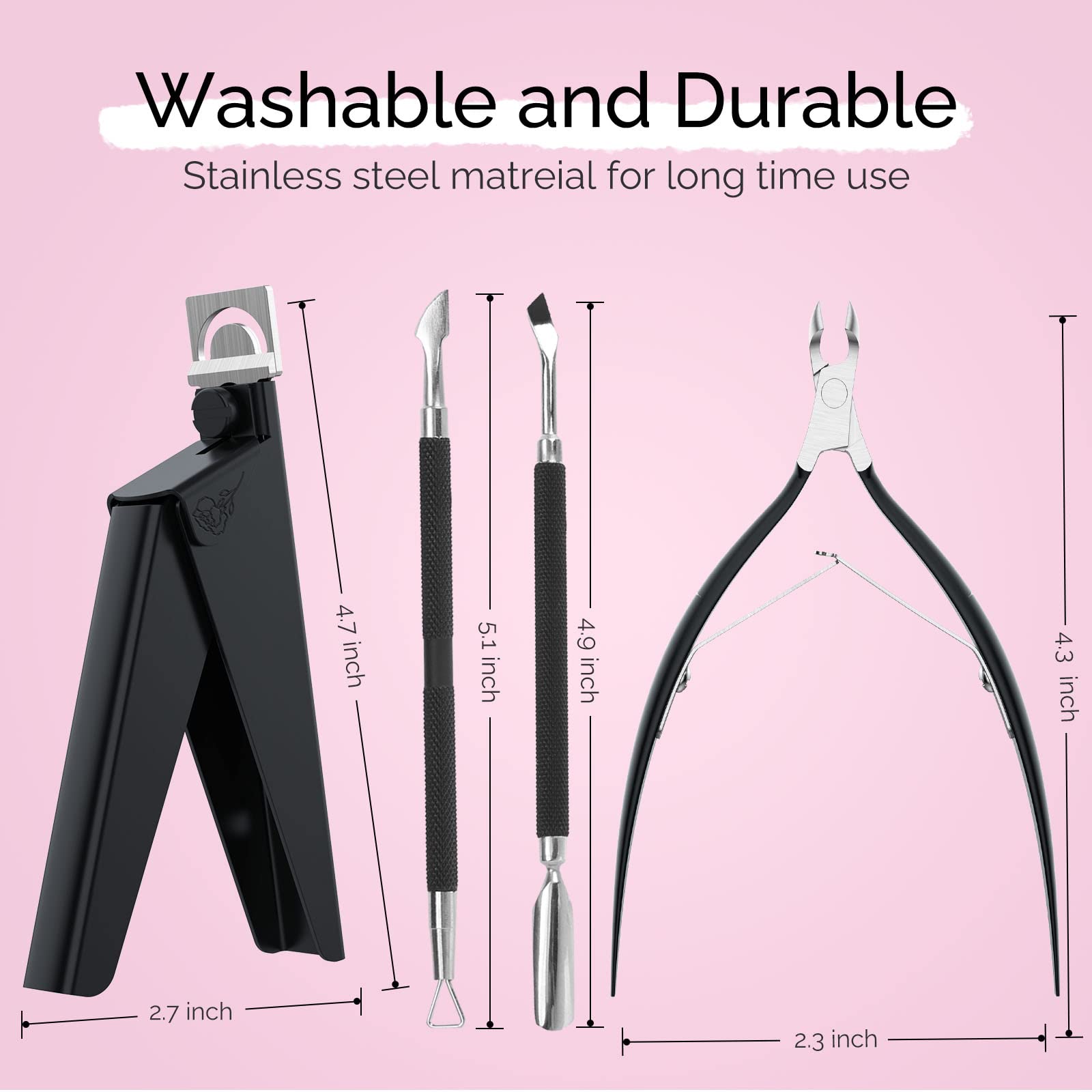 Acrylic Nail Clippers 4 in 1 Kit-Black - Image5