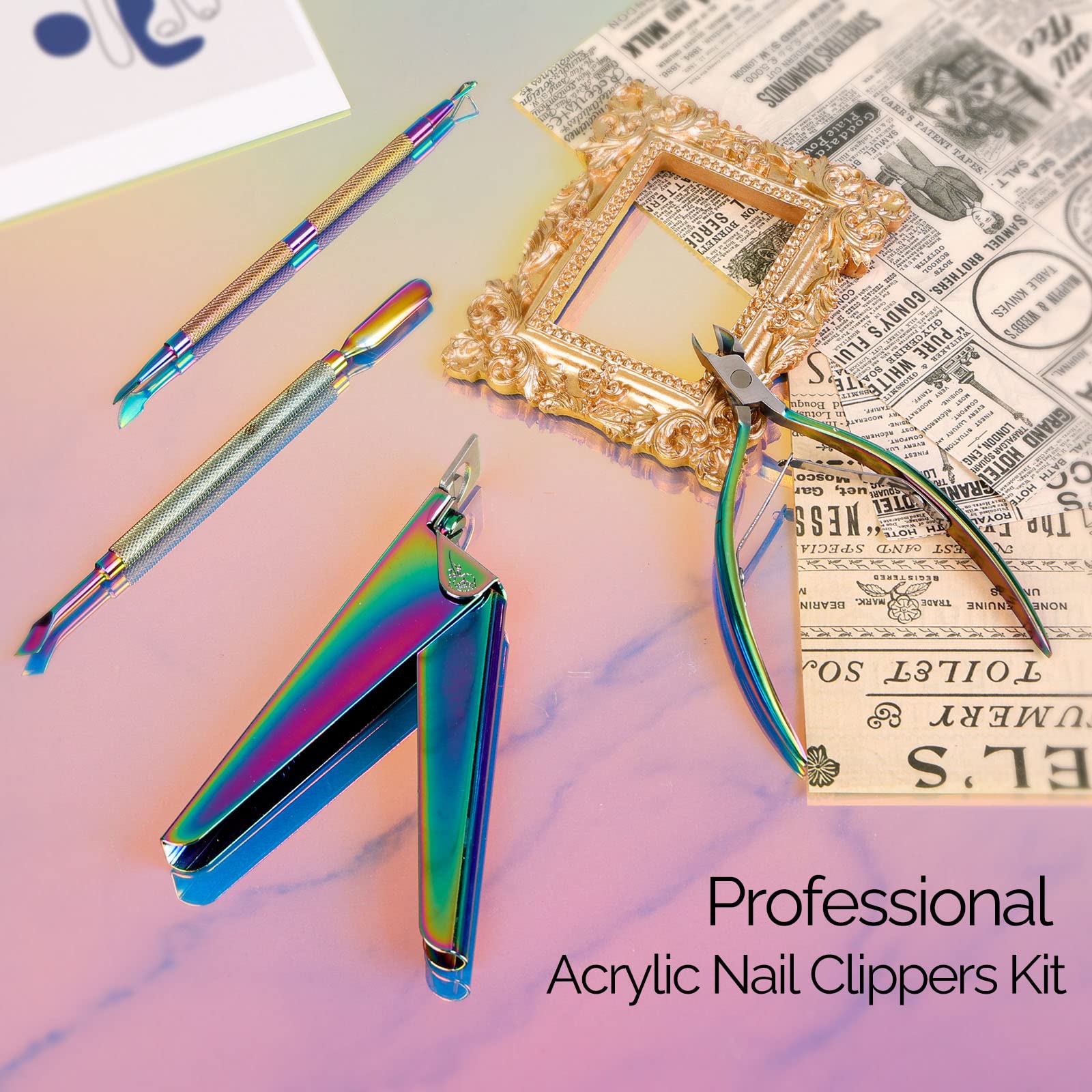 Acrylic Nail Clippers 4 in 1 Kit-Rainbow - 图片2