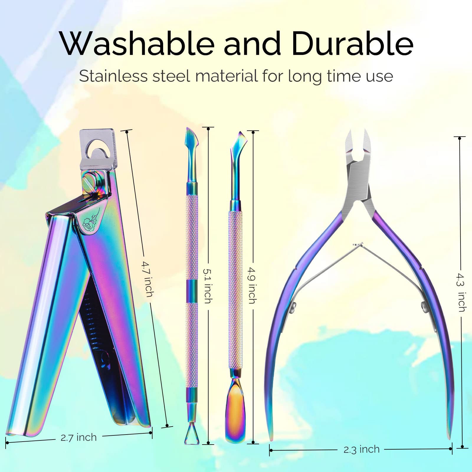 Acrylic Nail Clippers 4 in 1 Kit-Rainbow - 图片3