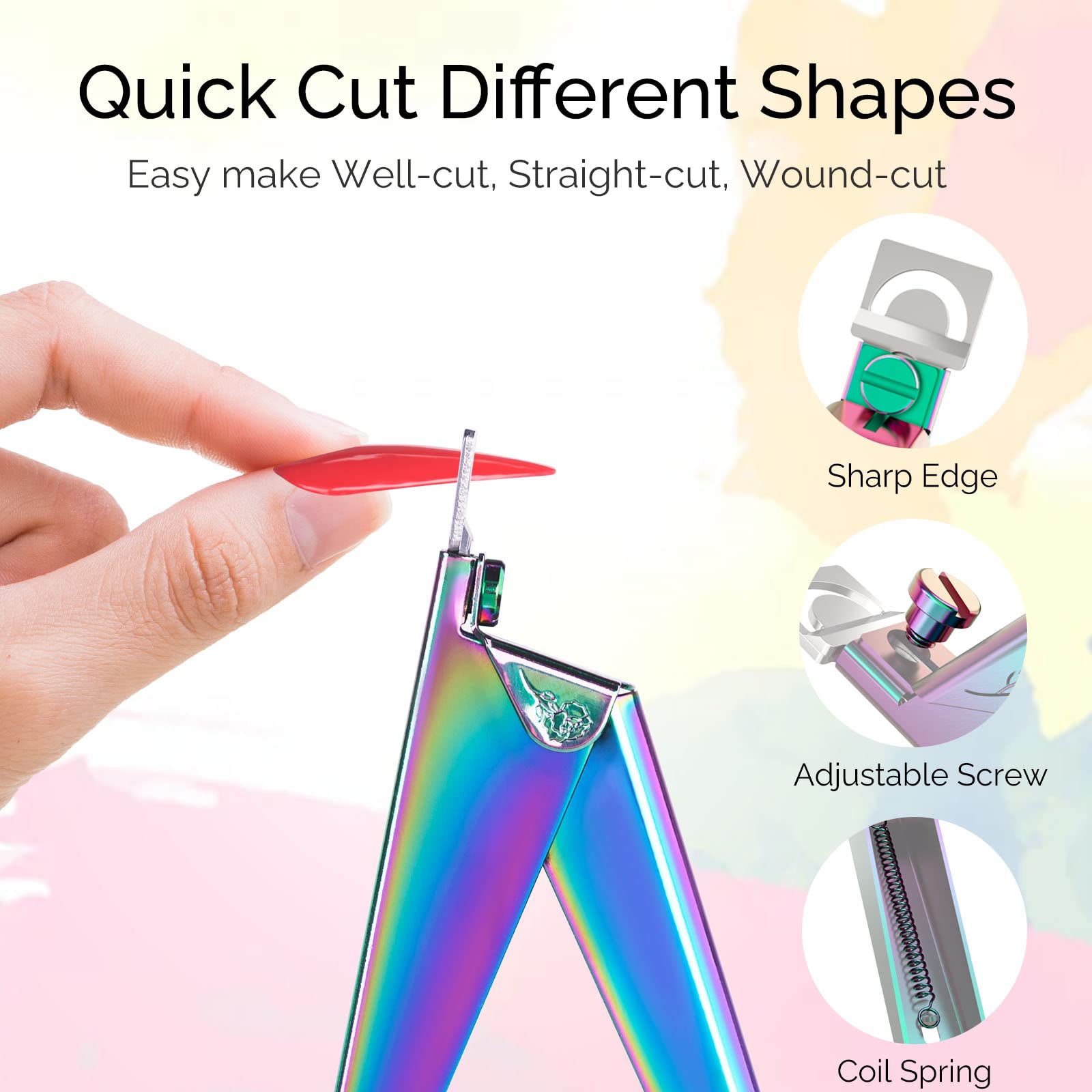 Acrylic Nail Clippers 4 in 1 Kit-Rainbow - 图片4