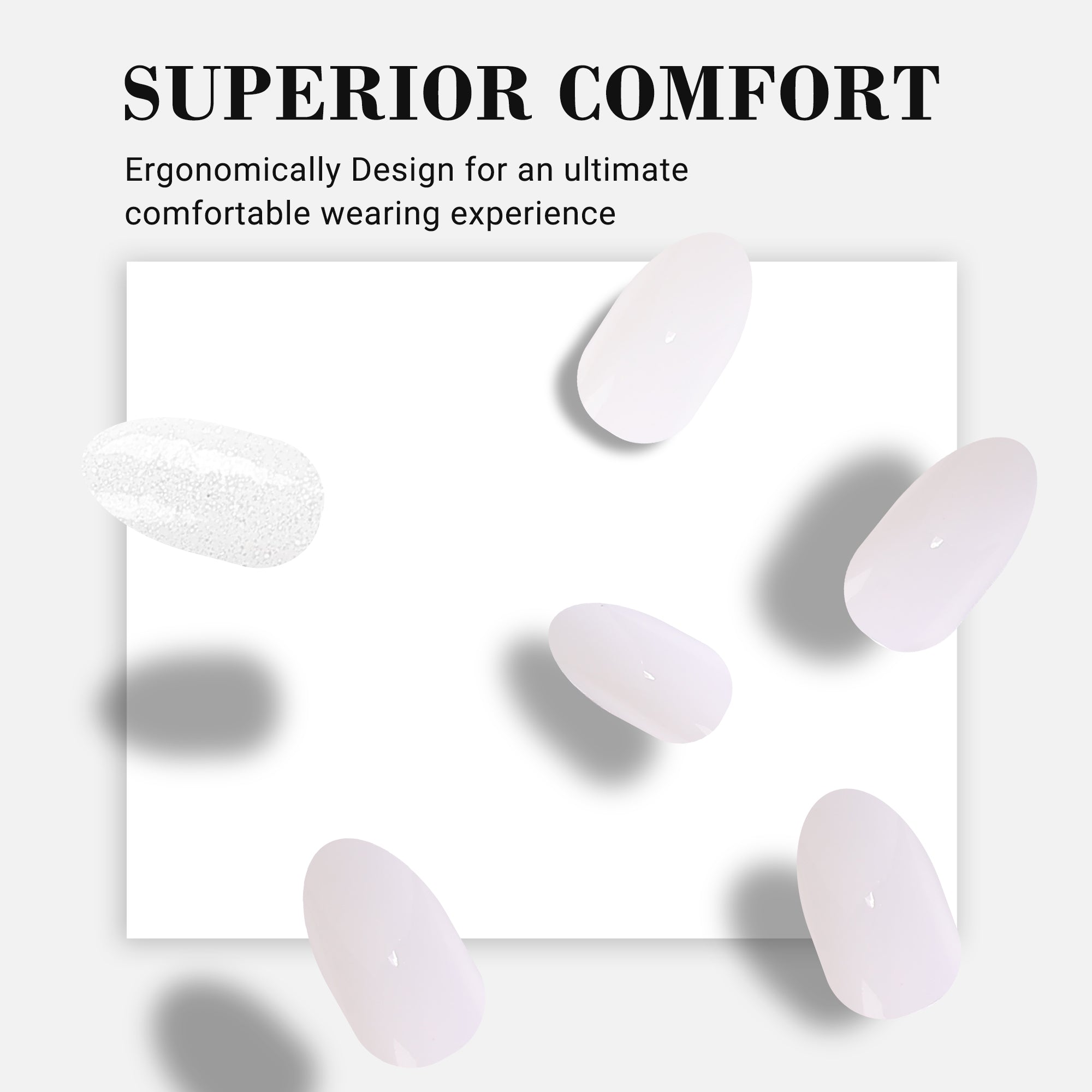 Acrylic Press On Nails - Short Almond Shape Classic White - 图片4