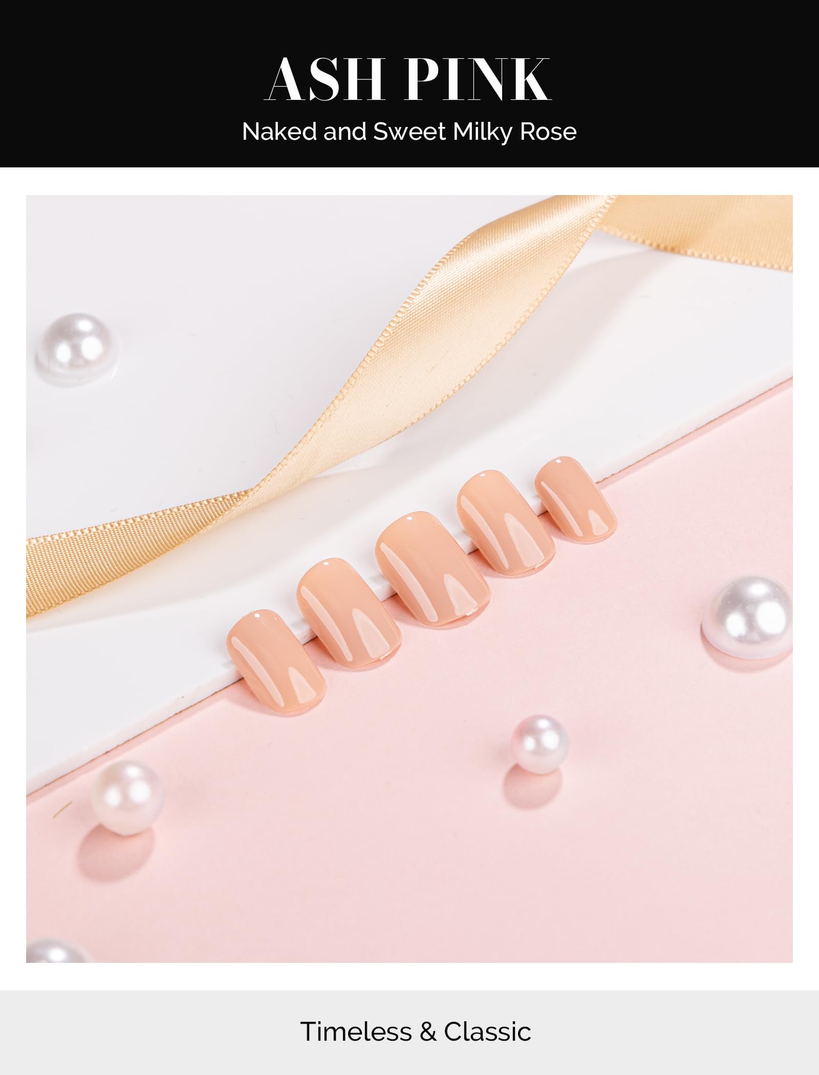 Acrylic Press On Nails - Short Square Nude Pink (US ONLY) - 图片2