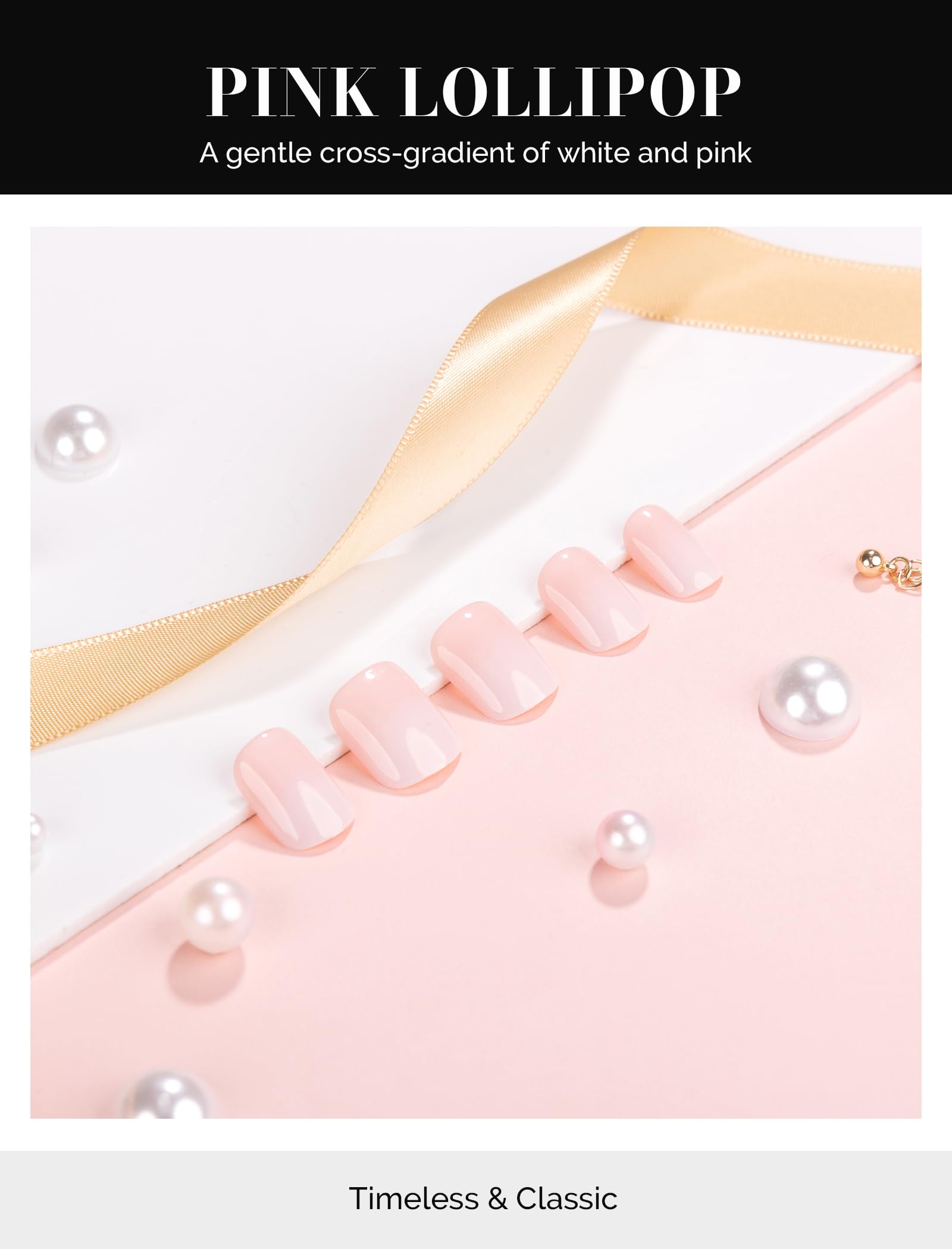 Acrylic Press On Nails - Short Square Pink Ombre (US ONLY) - 图片2