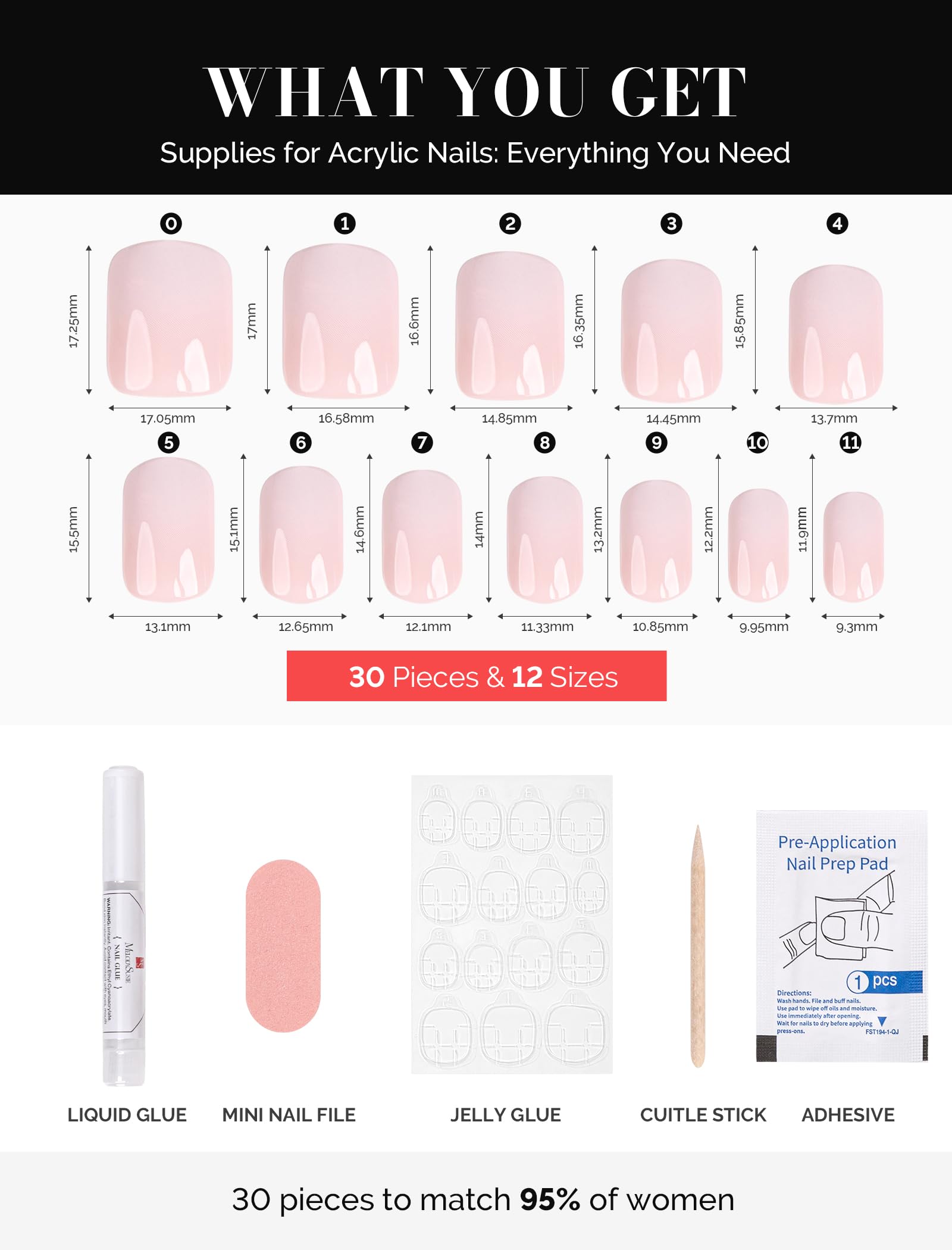 Acrylic Press On Nails - Short Square Pink Ombre (US ONLY) - 图片4