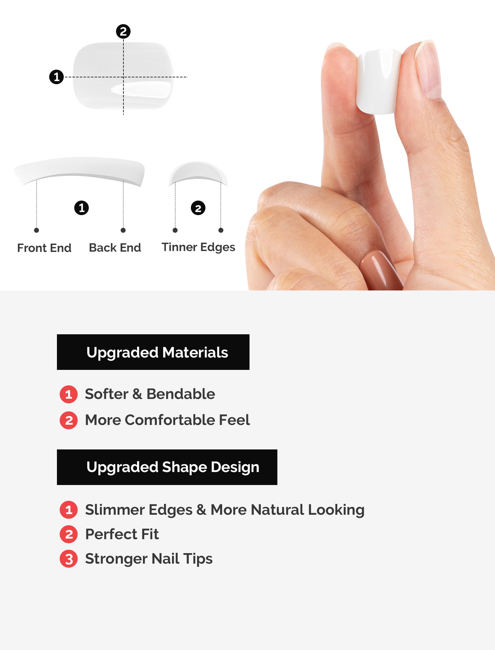 Acrylic Press On Nails - Short Square Pure White (US ONLY) - 图片6