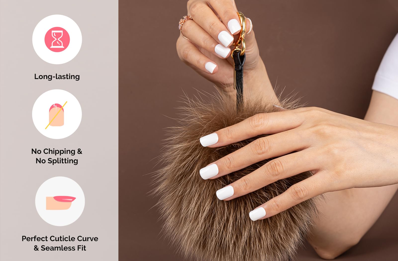 Acrylic Press On Nails - Short Square Pure White (US ONLY) - 图片7