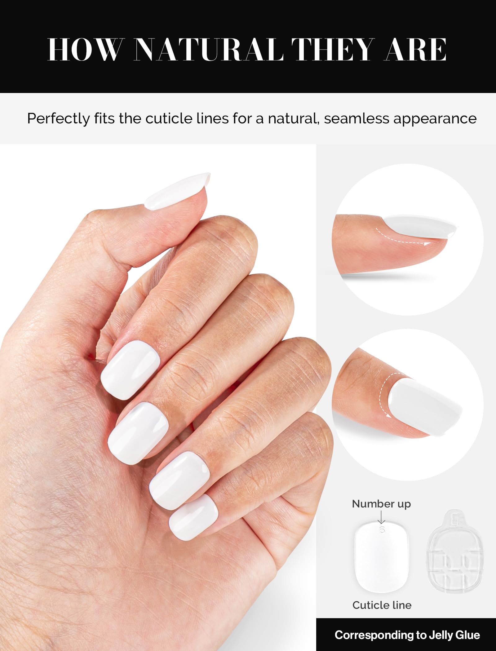 Acrylic Press On Nails - Short Square Pure White (US ONLY) - 图片3