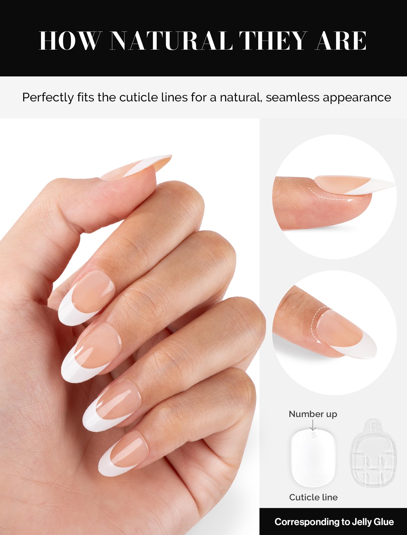Acrylic Press On Nails - Short Square White French (US ONLY) - 图片4