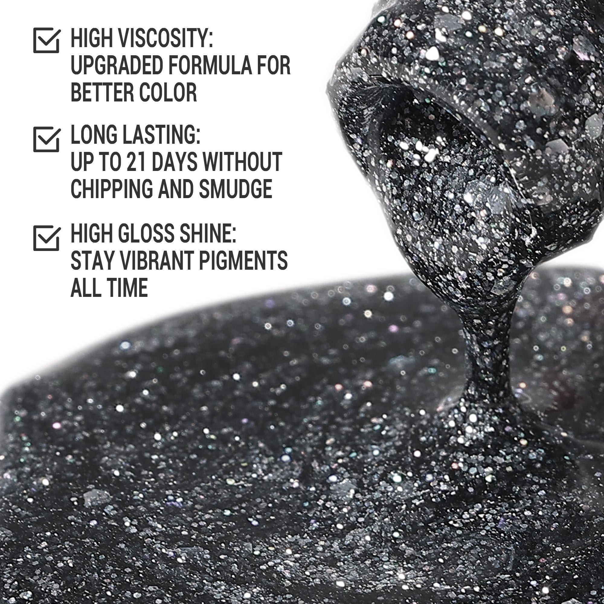 NJ-1 After Party Black - TPO-Free Thick Gel Nail Polish(15ml) - 图片2