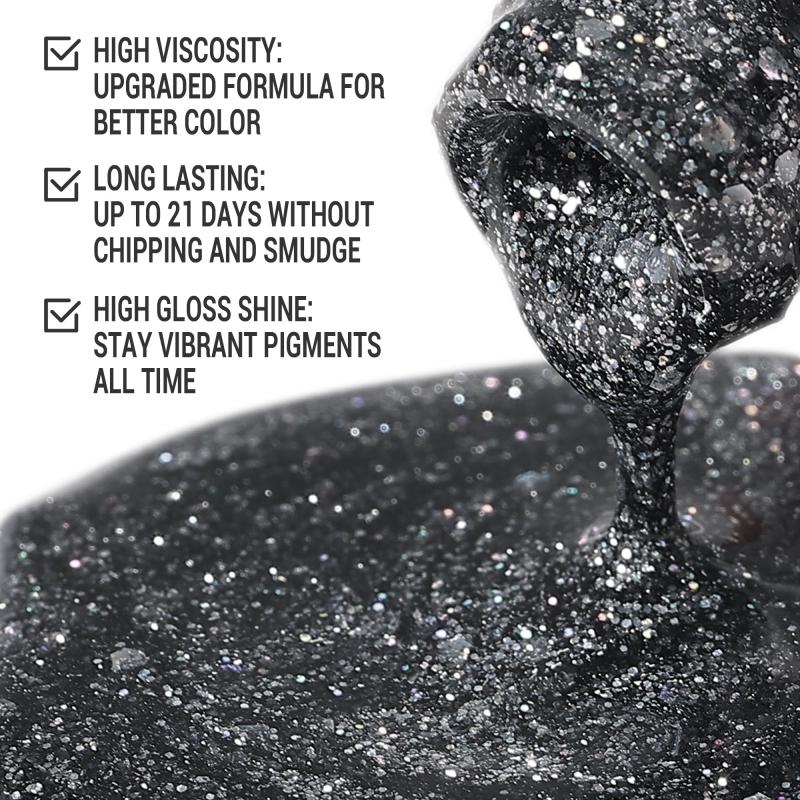 NJ-1 After Party Black - TPO-Free Thick Gel Nail Polish(15ml)