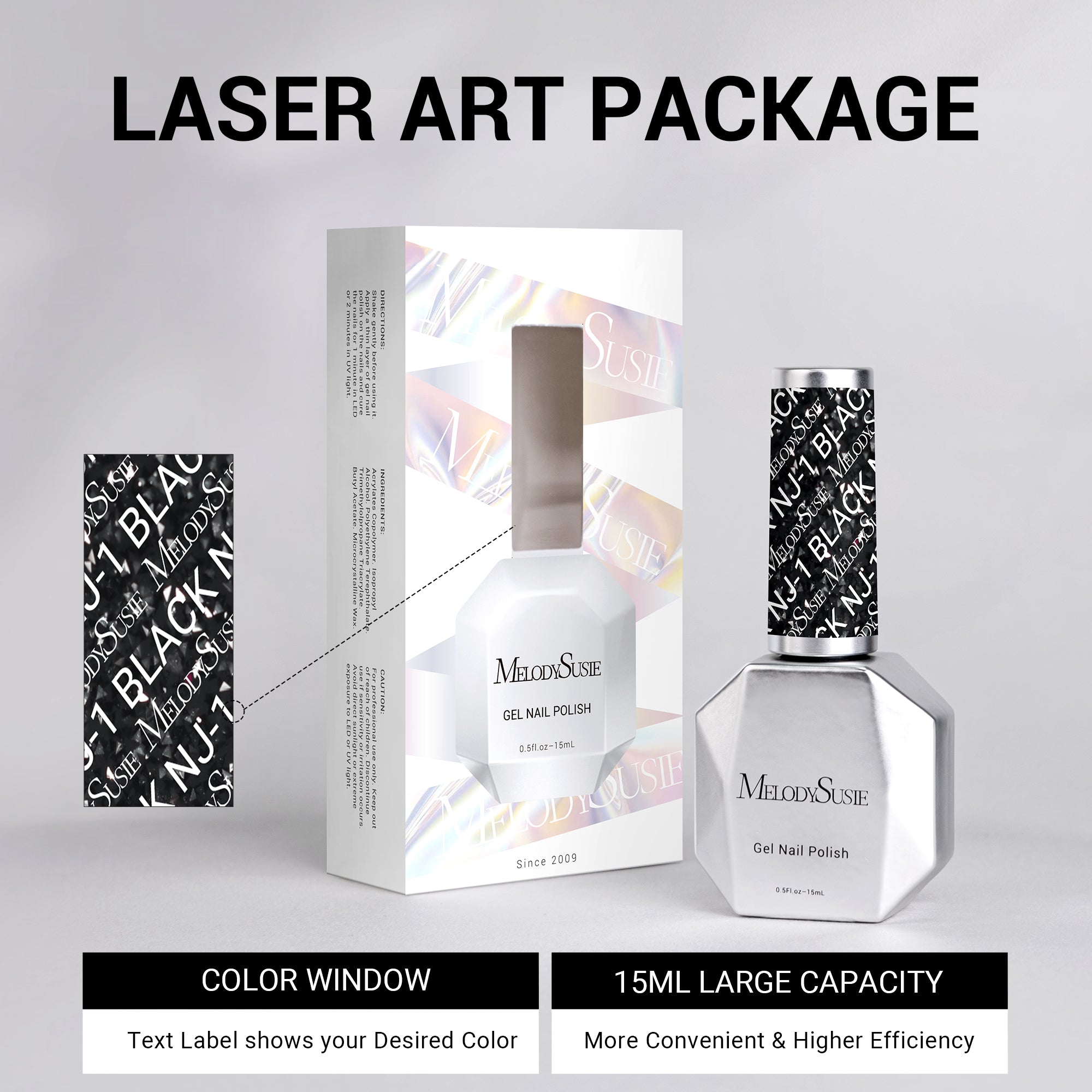 NJ-1 After Party Black - TPO-Free Thick Gel Nail Polish(15ml) - 图片5