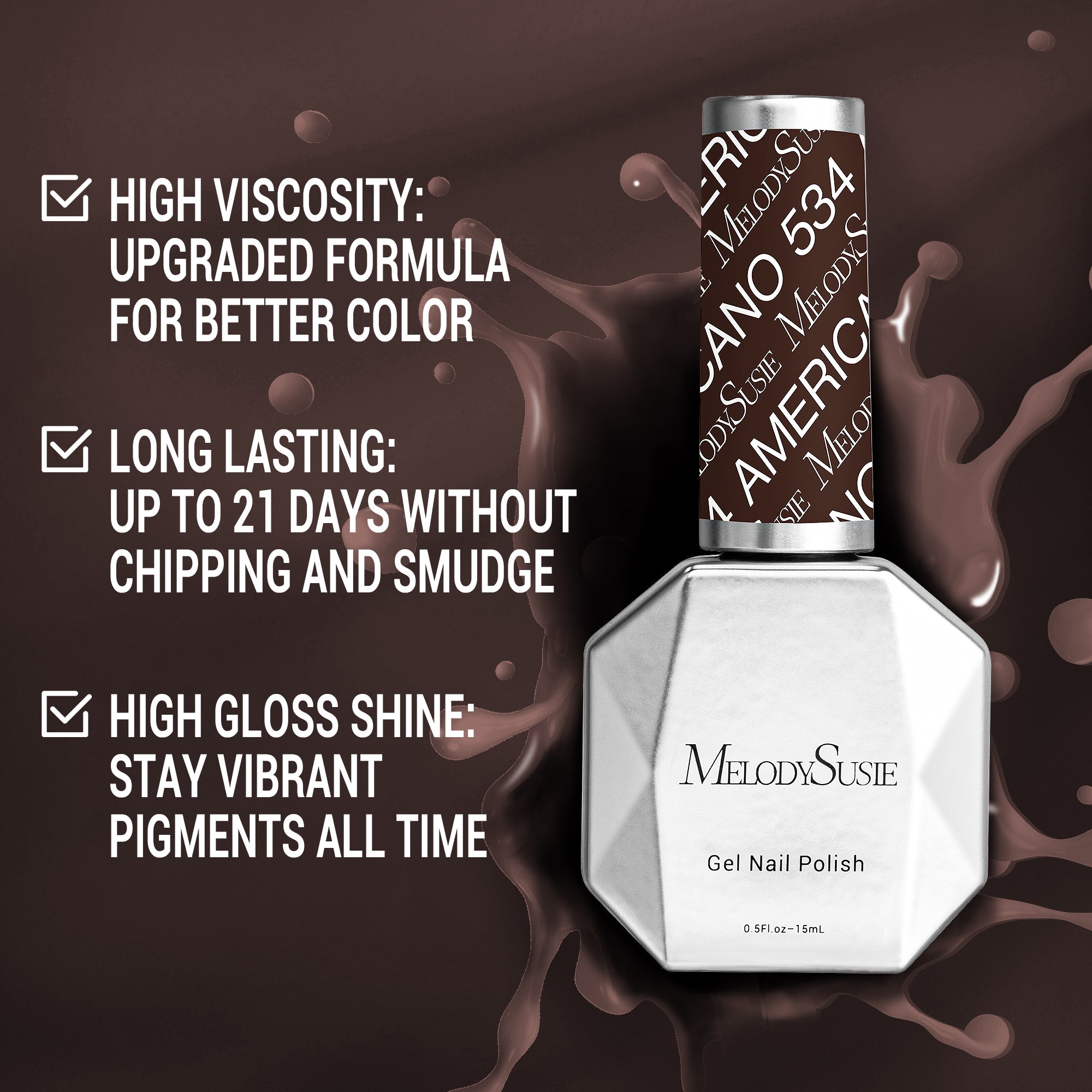 534 Americano - TPO-Free Thick Nail Gel Polish(15ml) - 图片3