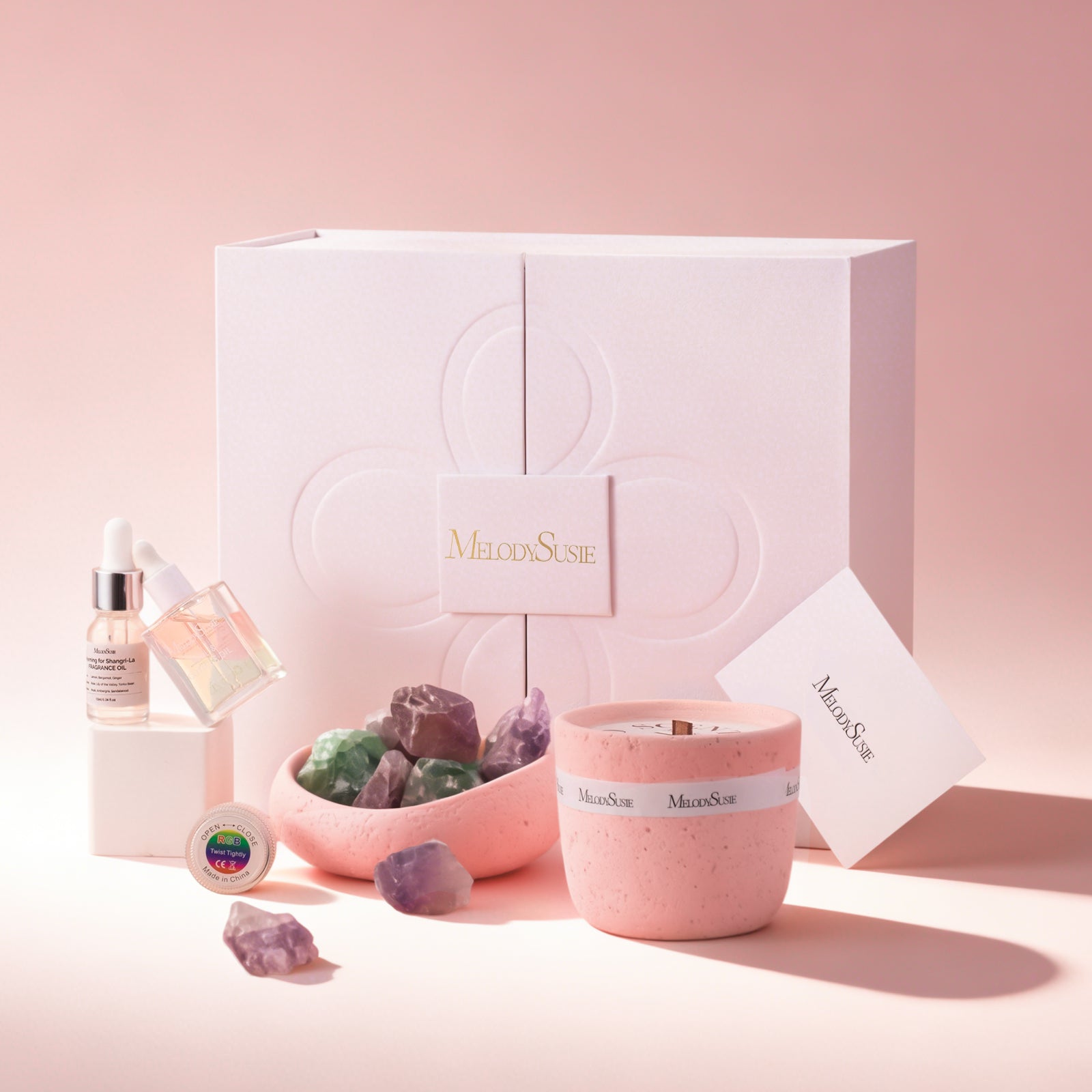 Aromatherapy Candle & Essential Oil Gift Set