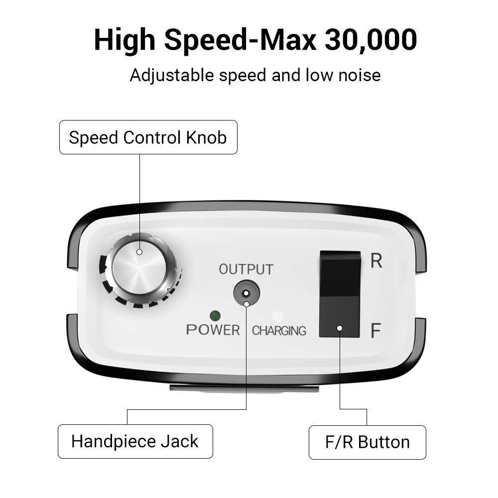 Artemis(SC300I) Rechargeable Nail Drill 30,000RPM - 图片6