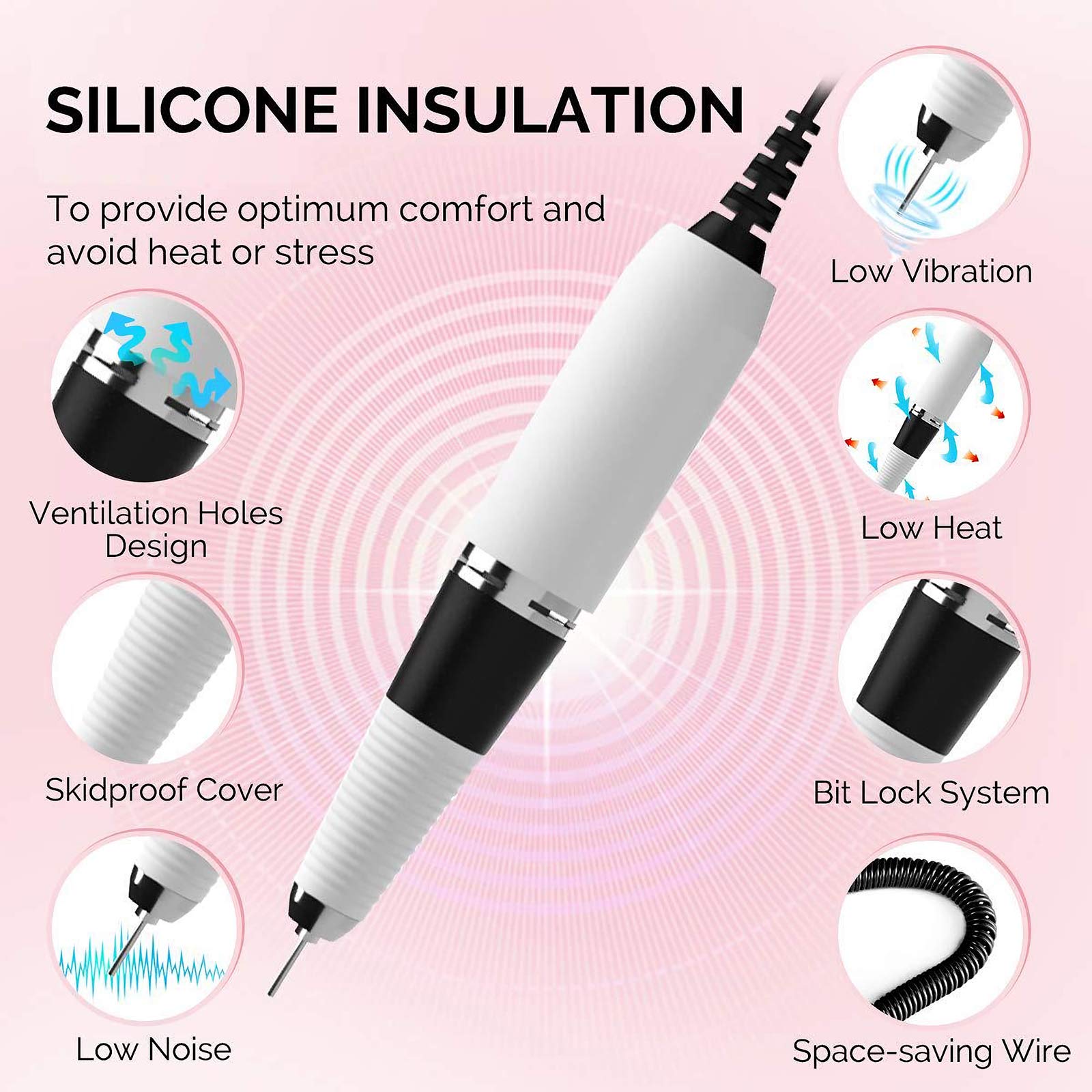 Artemis(SC300I) Rechargeable Nail Drill 30,000RPM - 图片9