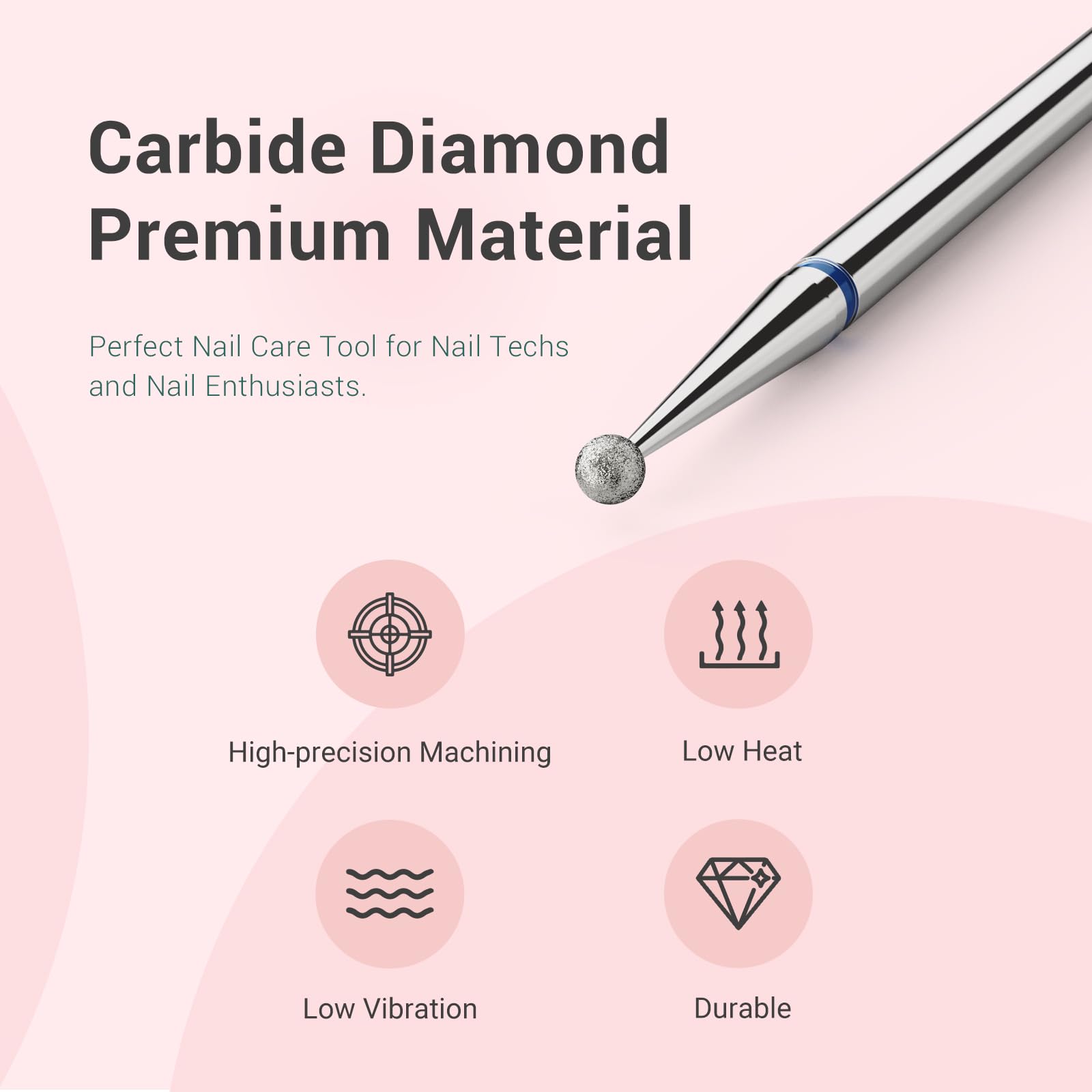 Ball Shape Cuticle Clean Carbide Diamond Nail Drill Bit - 图片4