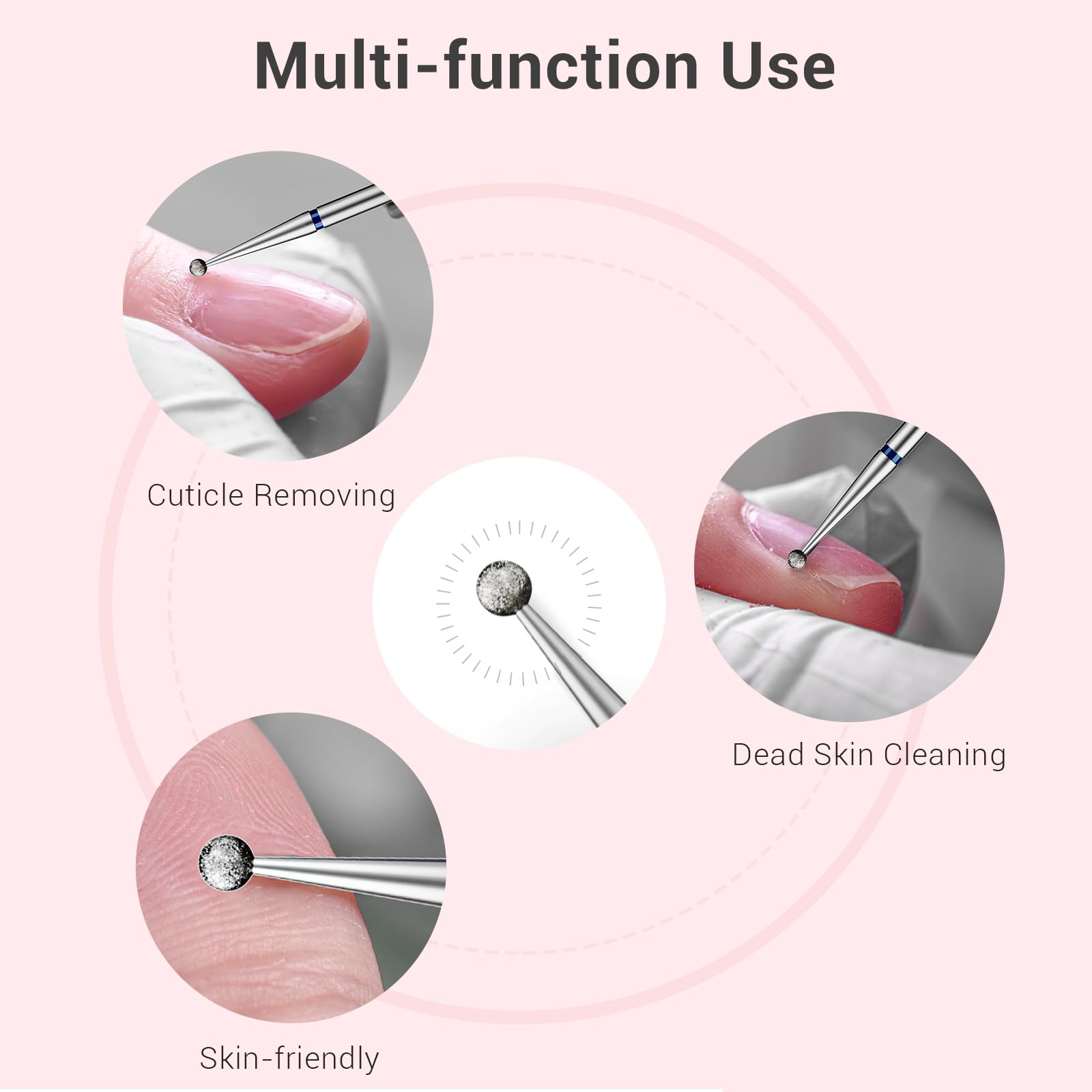 Ball Shape Cuticle Clean Carbide Diamond Nail Drill Bit - 图片5