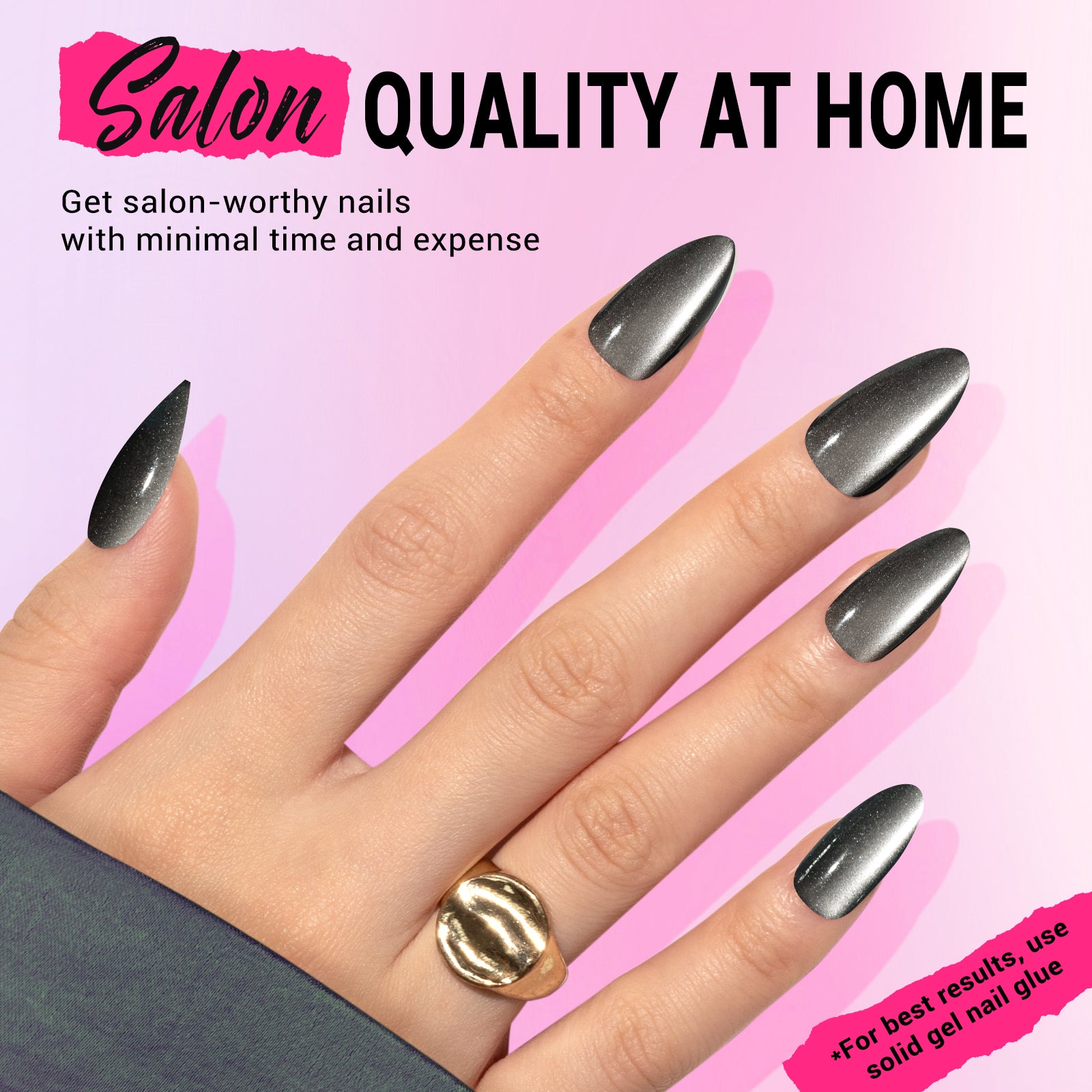 Black Cat Eye Press On Nails Kit - US ONLY - 图片4