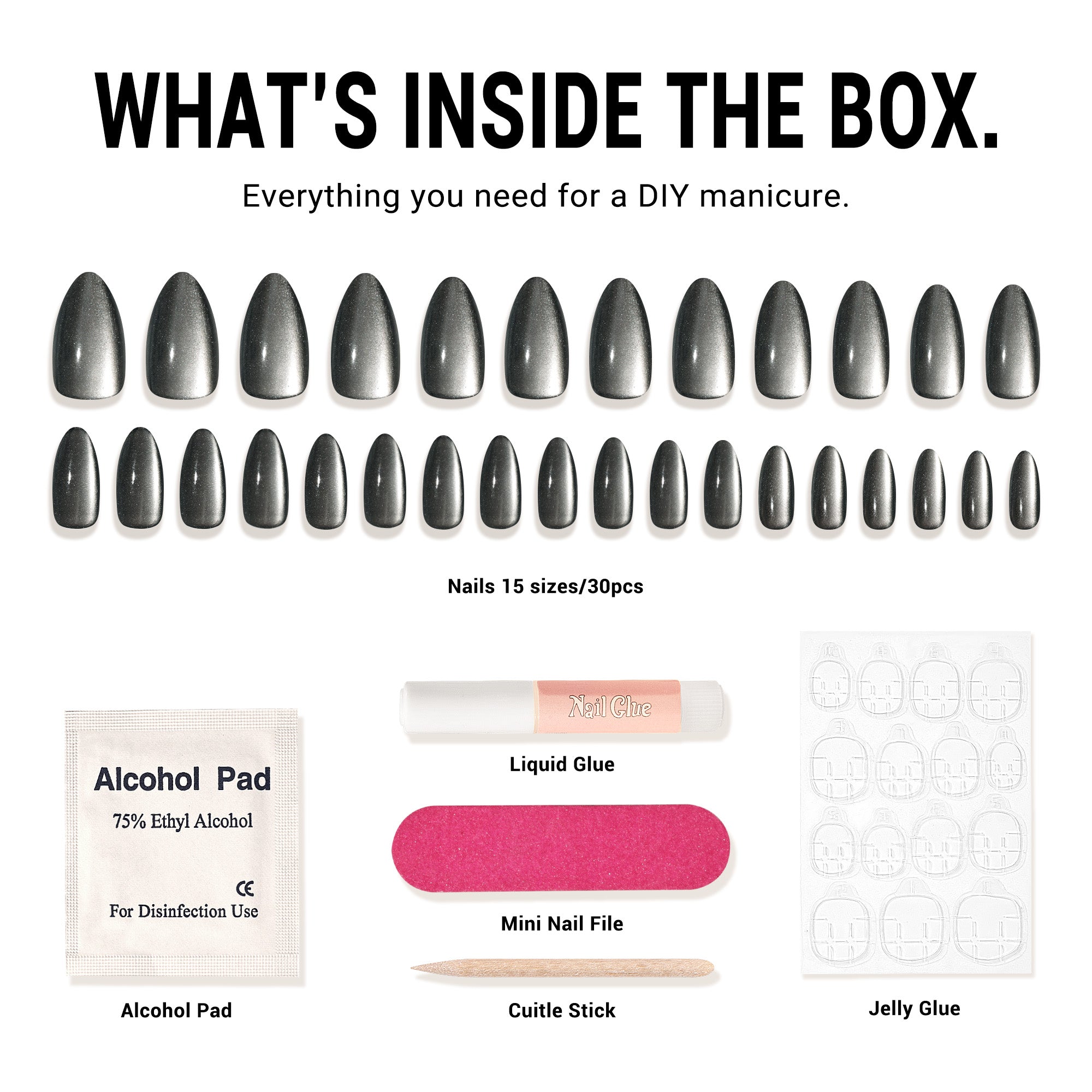 Black Cat Eye Press On Nails Kit - US ONLY - 图片5