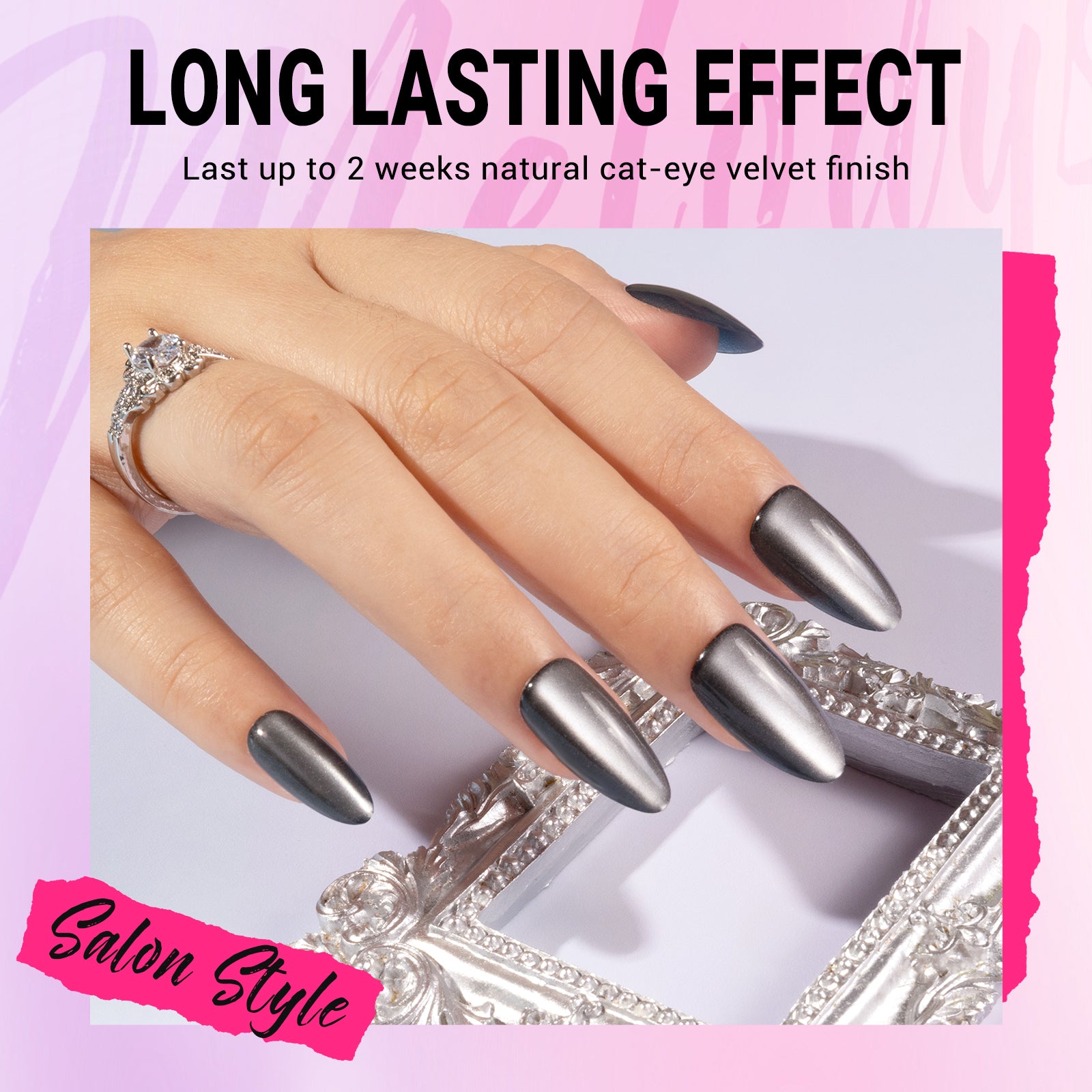Black Cat Eye Press On Nails Kit - US ONLY - 图片2
