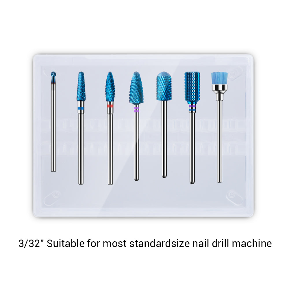 Blue Carbide Nail Drill Bits Set (7pcs) - 图片2
