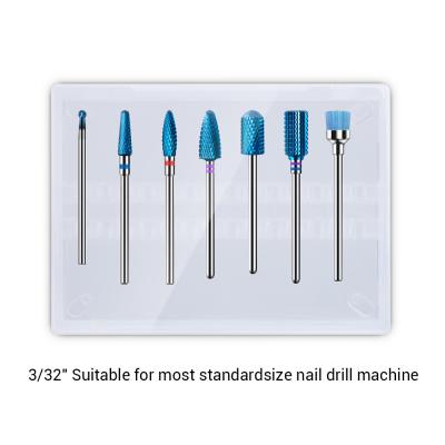 Blue Carbide Nail Drill Bits Set (7pcs)