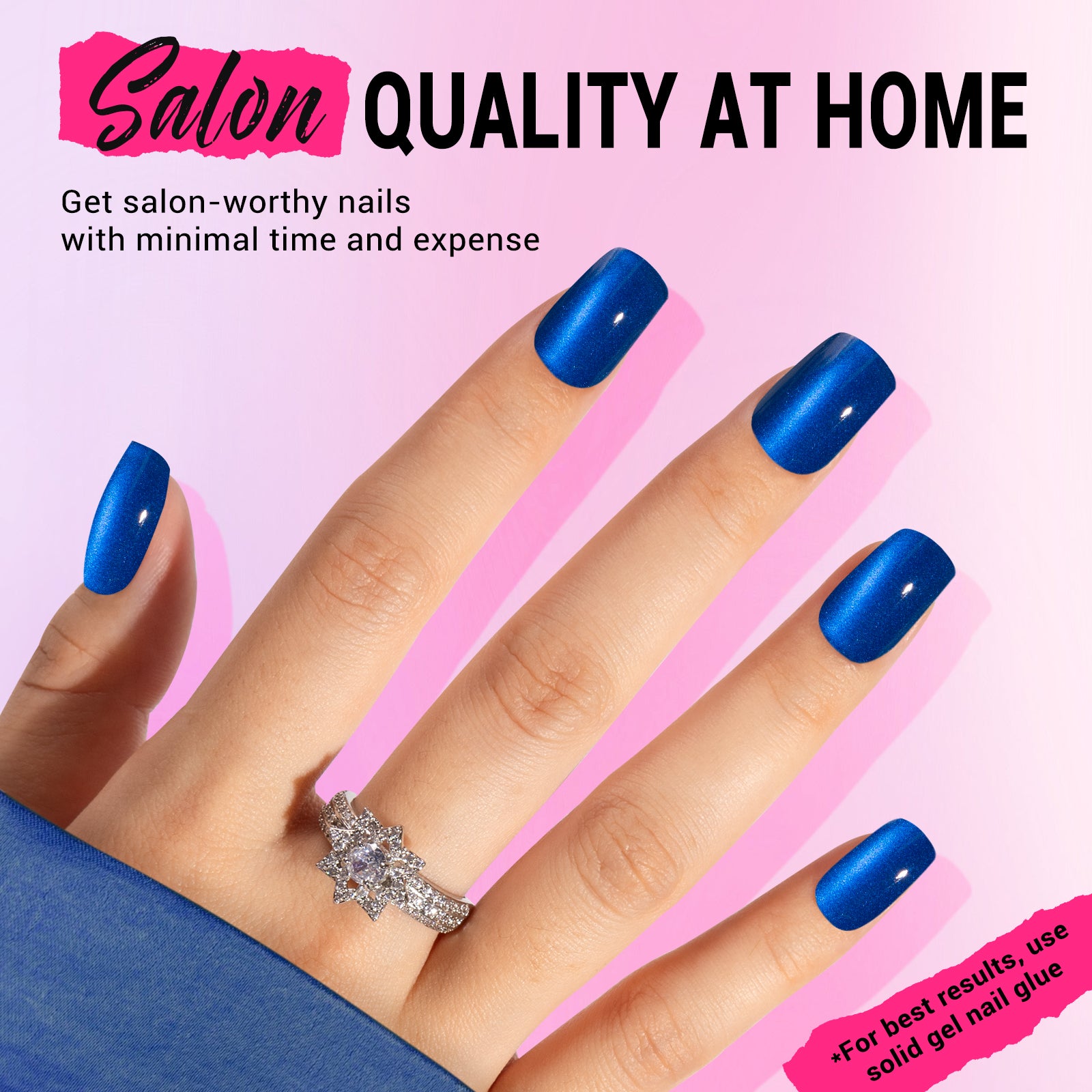 Blue Cat Eye Press On Nails Kit - US ONLY - 图片4