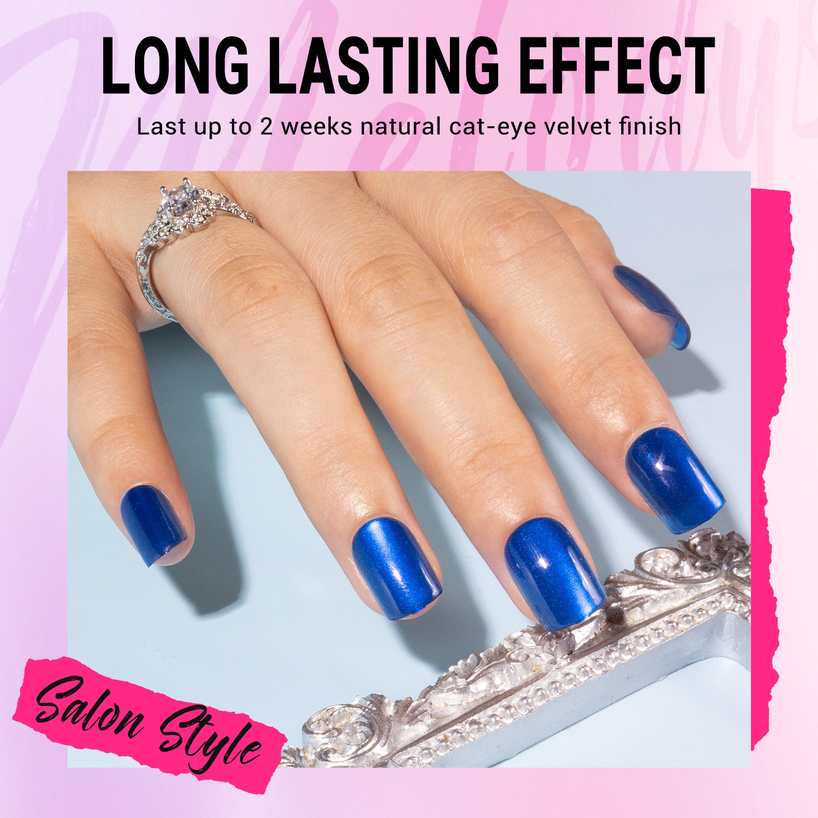 Blue Cat Eye Press On Nails Kit - US ONLY - 图片2