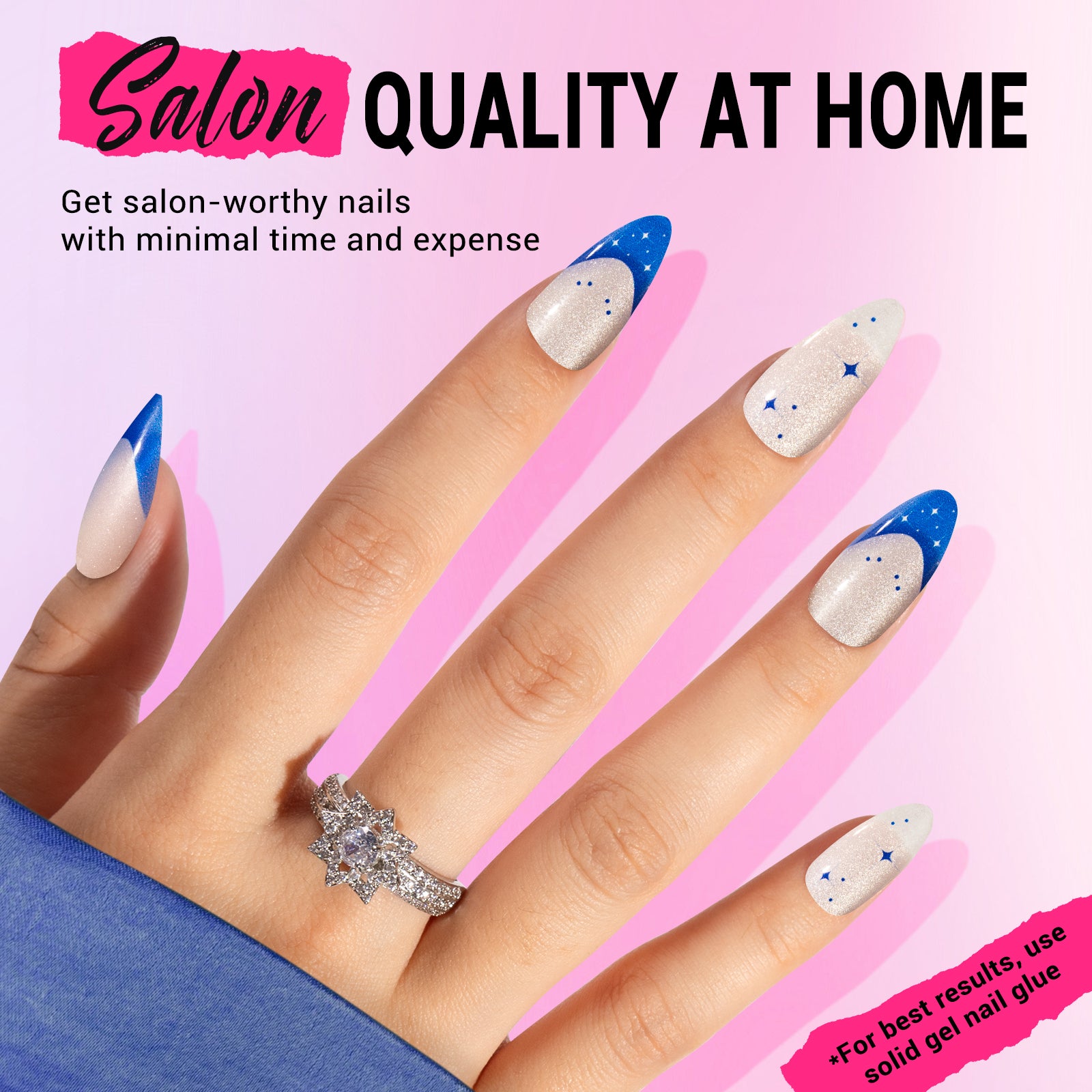 Blue Star Cat Eye Press On Nails Kit - US ONLY - 图片4