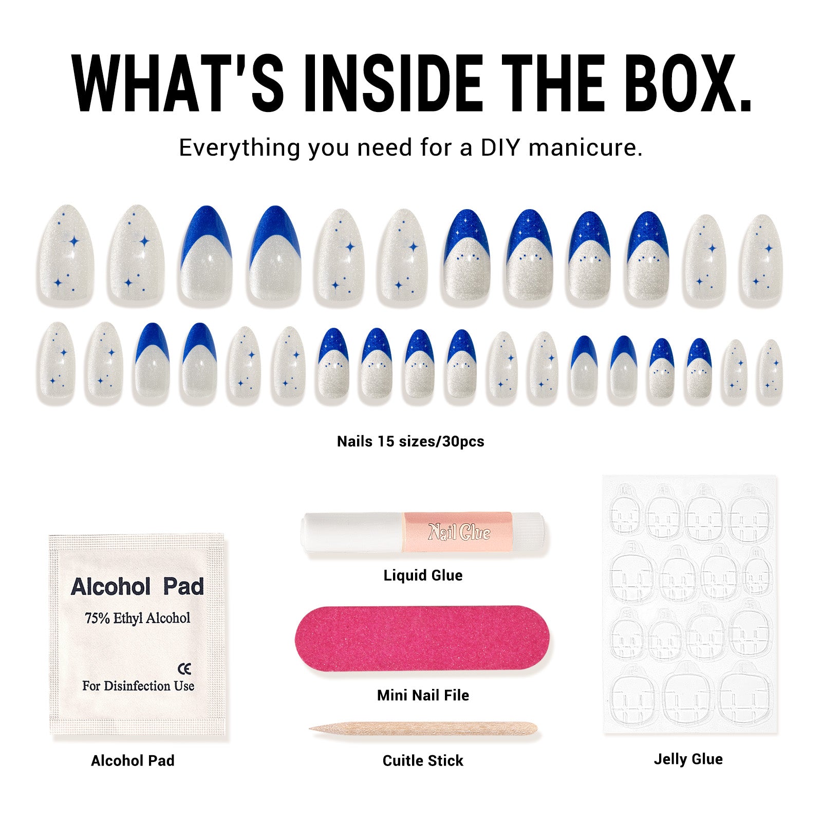 Blue Star Cat Eye Press On Nails Kit - US ONLY - 图片5