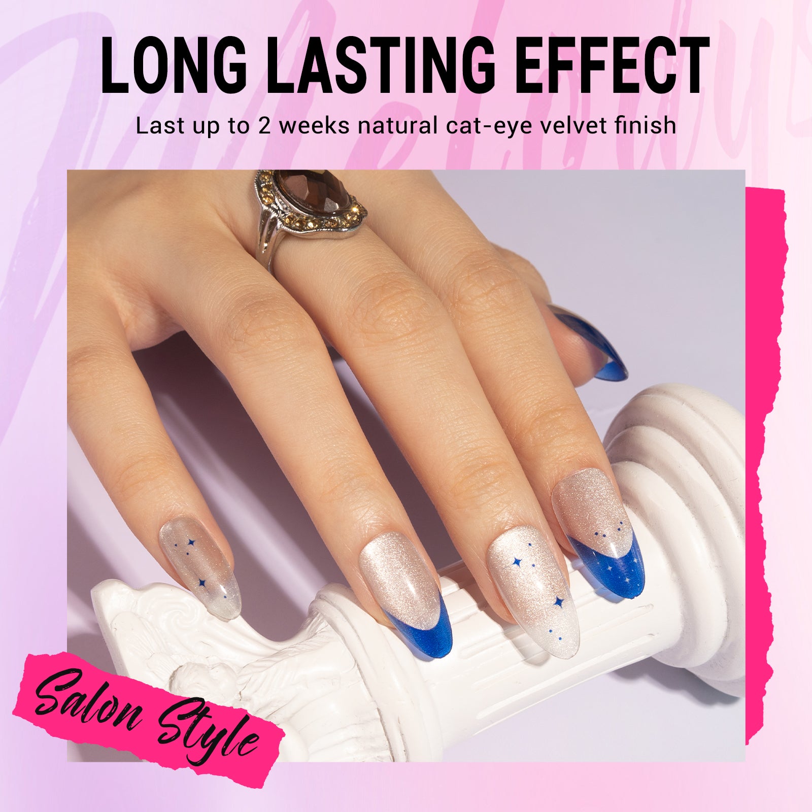 Blue Star Cat Eye Press On Nails Kit - US ONLY - 图片6