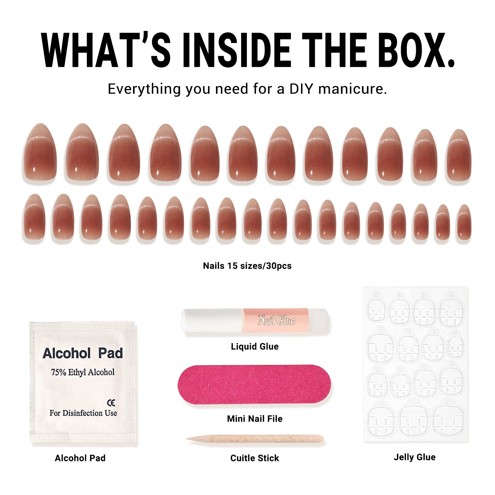 Blush Cat Eye French Tip Press On Nails Kit - US ONLY - 图片5